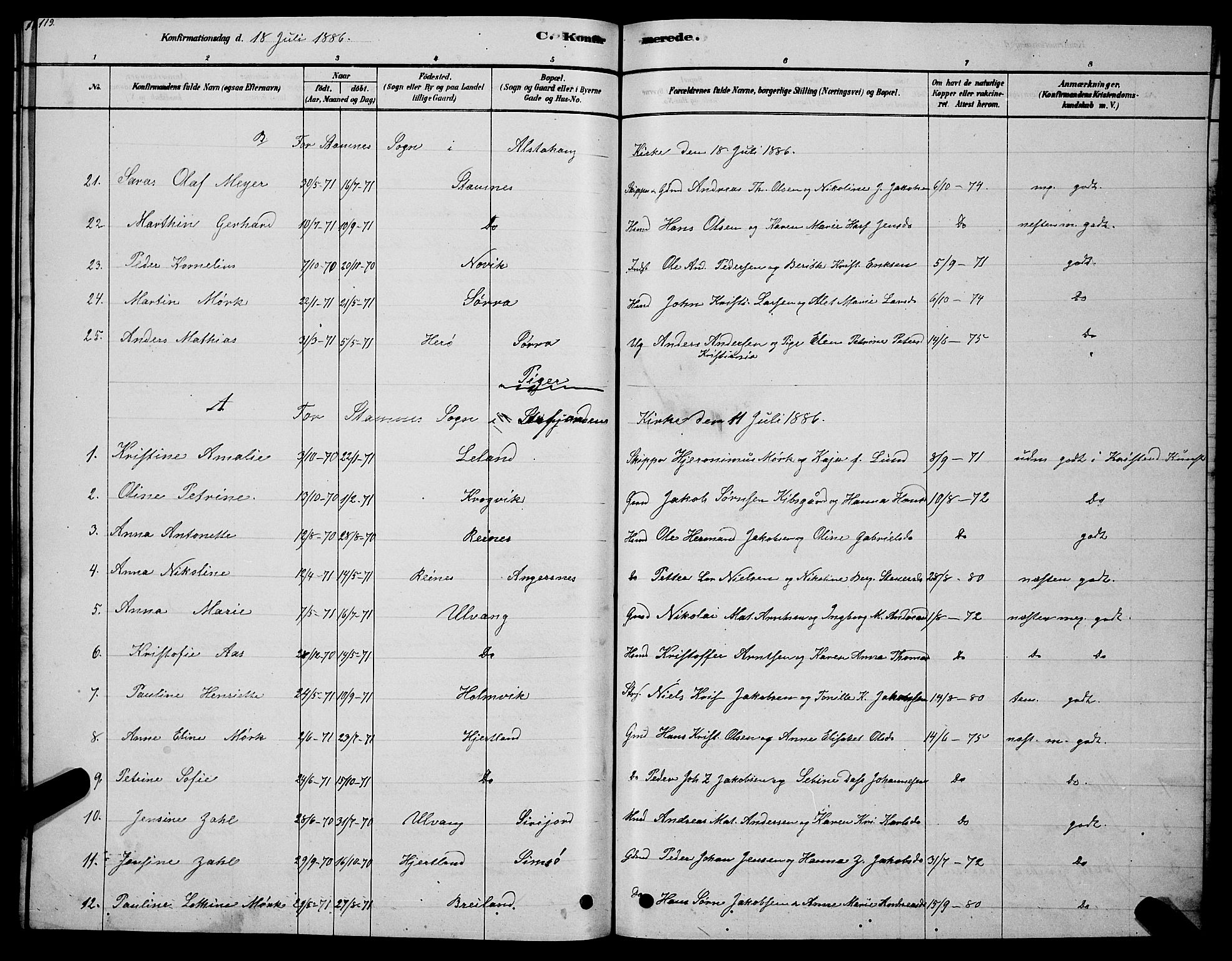 Ministerialprotokoller, klokkerbøker og fødselsregistre - Nordland, AV/SAT-A-1459/831/L0477: Parish register (copy) no. 831C04, 1878-1897, p. 119