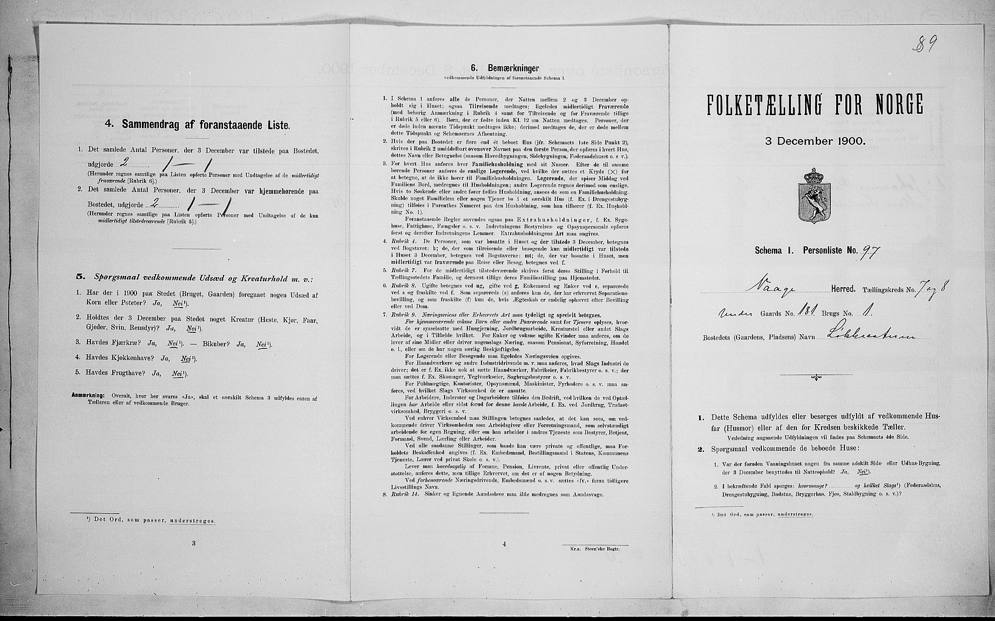 SAH, 1900 census for Vågå, 1900, p. 1386