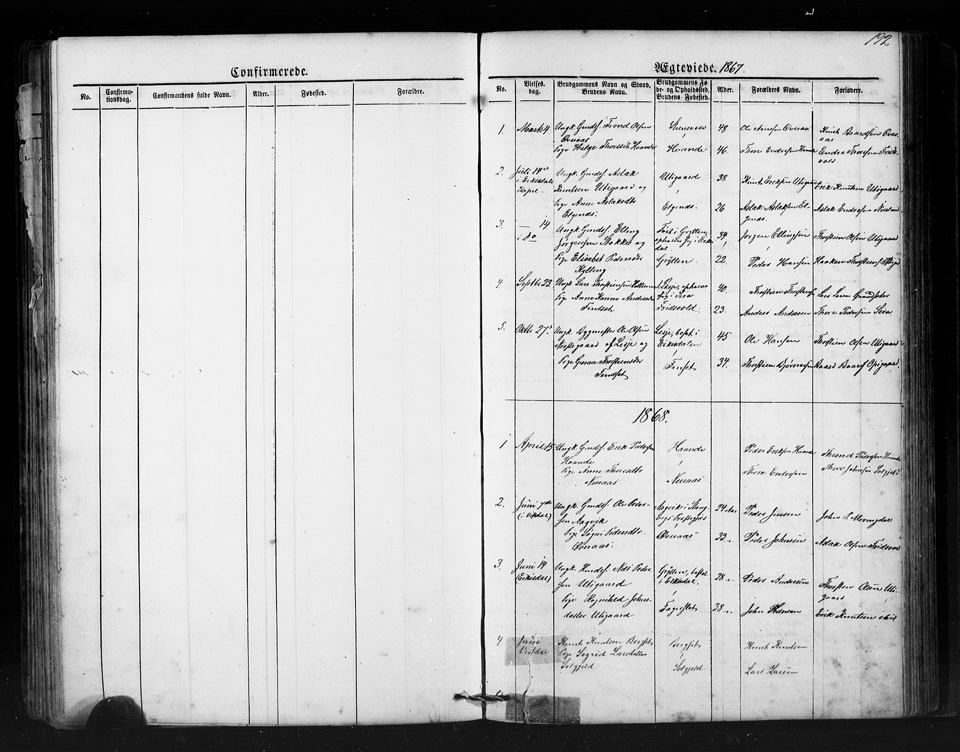 Ministerialprotokoller, klokkerbøker og fødselsregistre - Møre og Romsdal, AV/SAT-A-1454/552/L0638: Parish register (copy) no. 552C01, 1867-1902, p. 192