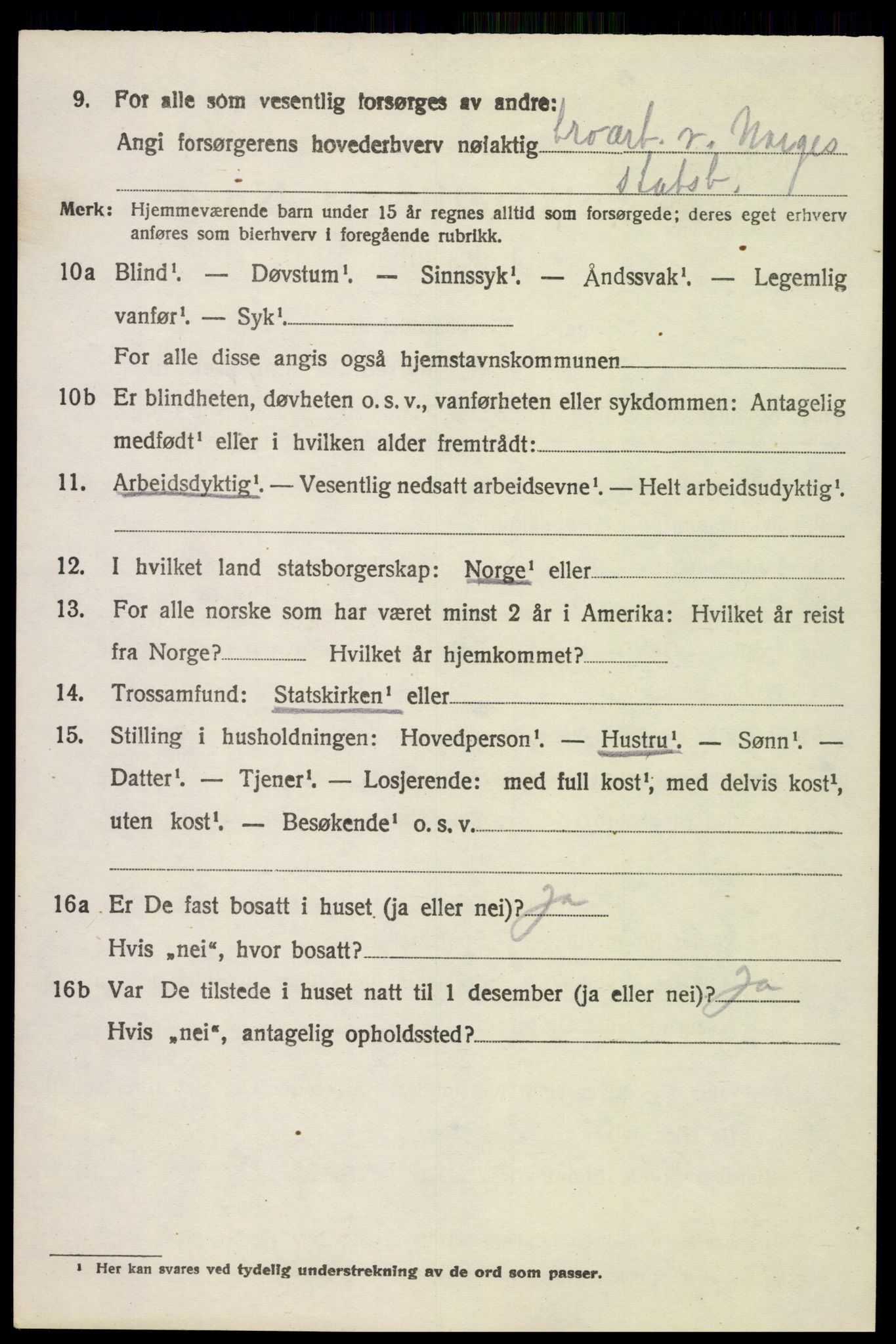 SAH, 1920 census for Stange, 1920, p. 15982