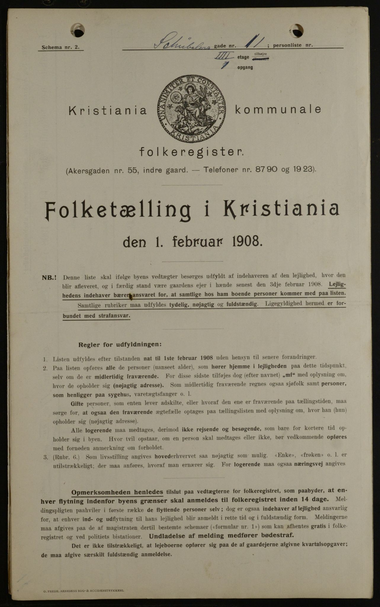 OBA, Municipal Census 1908 for Kristiania, 1908, p. 83632