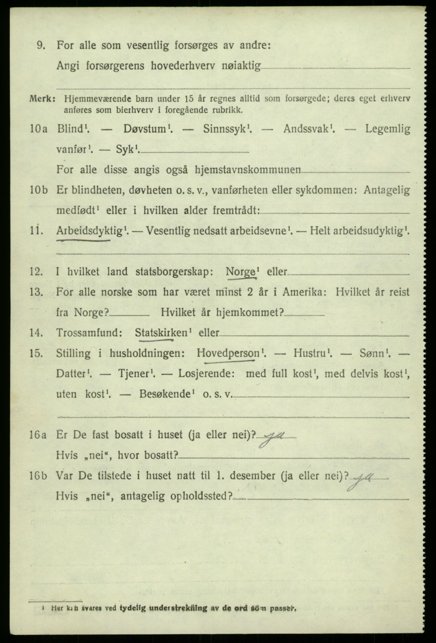 SAB, 1920 census for Ullensvang, 1920, p. 2347