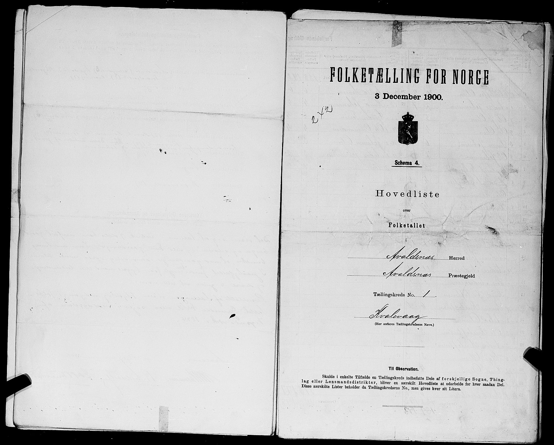 SAST, 1900 census for Avaldsnes, 1900, p. 24