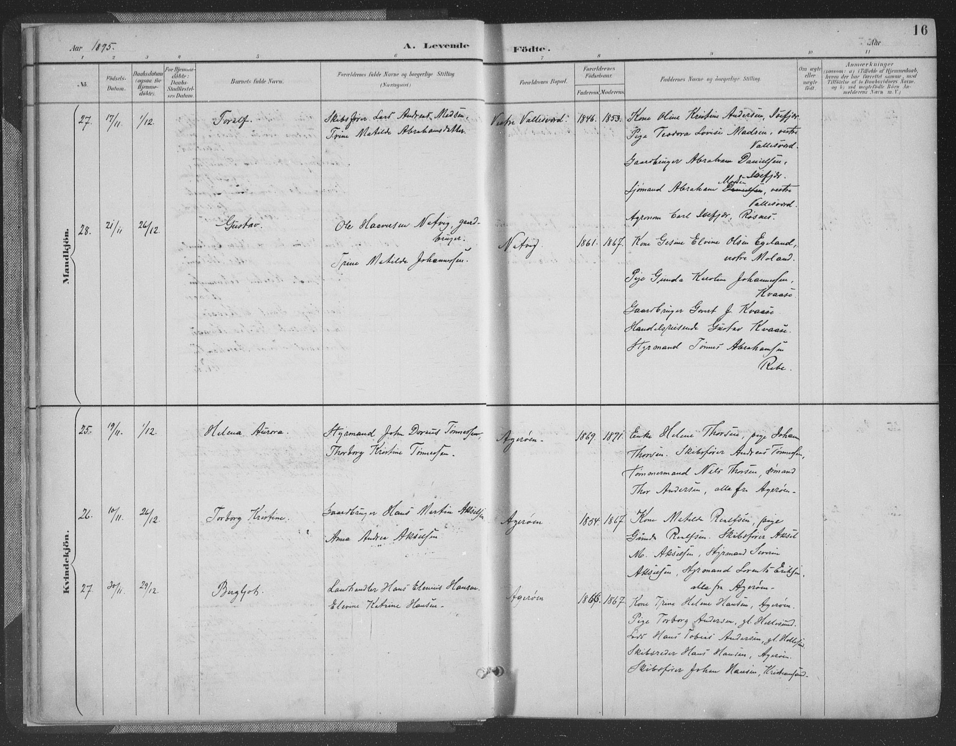 Høvåg sokneprestkontor, AV/SAK-1111-0025/F/Fa/L0006: Parish register (official) no. A 6, 1894-1923, p. 16