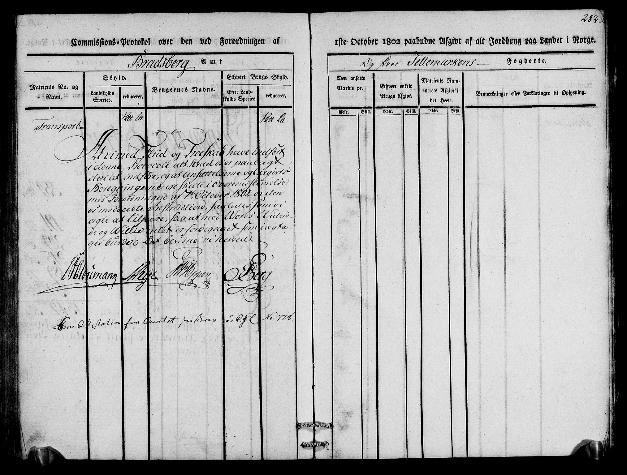 Rentekammeret inntil 1814, Realistisk ordnet avdeling, AV/RA-EA-4070/N/Ne/Nea/L0075: Øvre Telemarken fogderi. Kommisjonsprotokoll for fogderiets vestre del - Kviteseid, Vinje, Moland [):Fyresdal] og Lårdal prestegjeld., 1803, p. 284