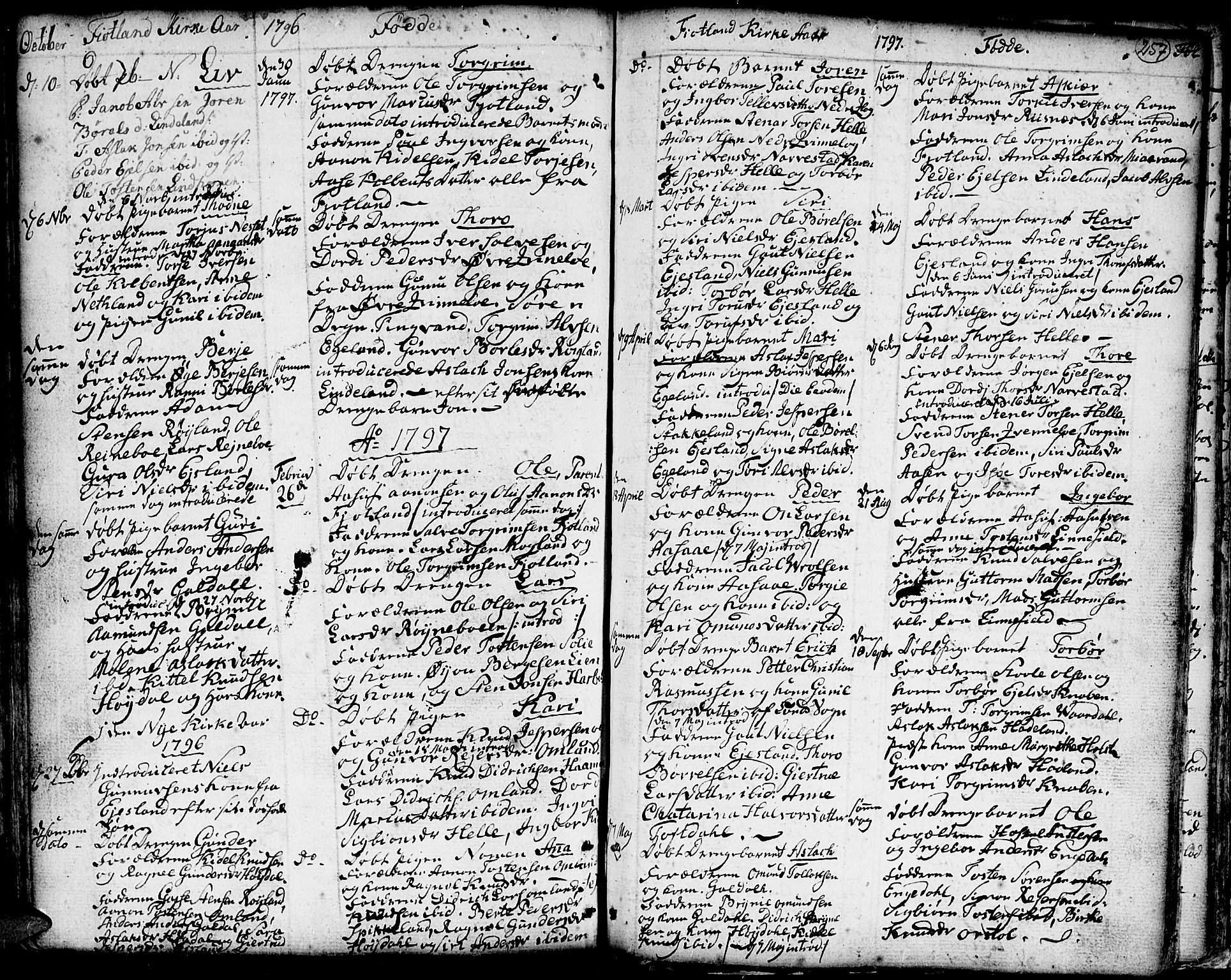 Hægebostad sokneprestkontor, AV/SAK-1111-0024/F/Fa/Faa/L0001: Parish register (official) no. A 1 /3, 1760-1826, p. 257