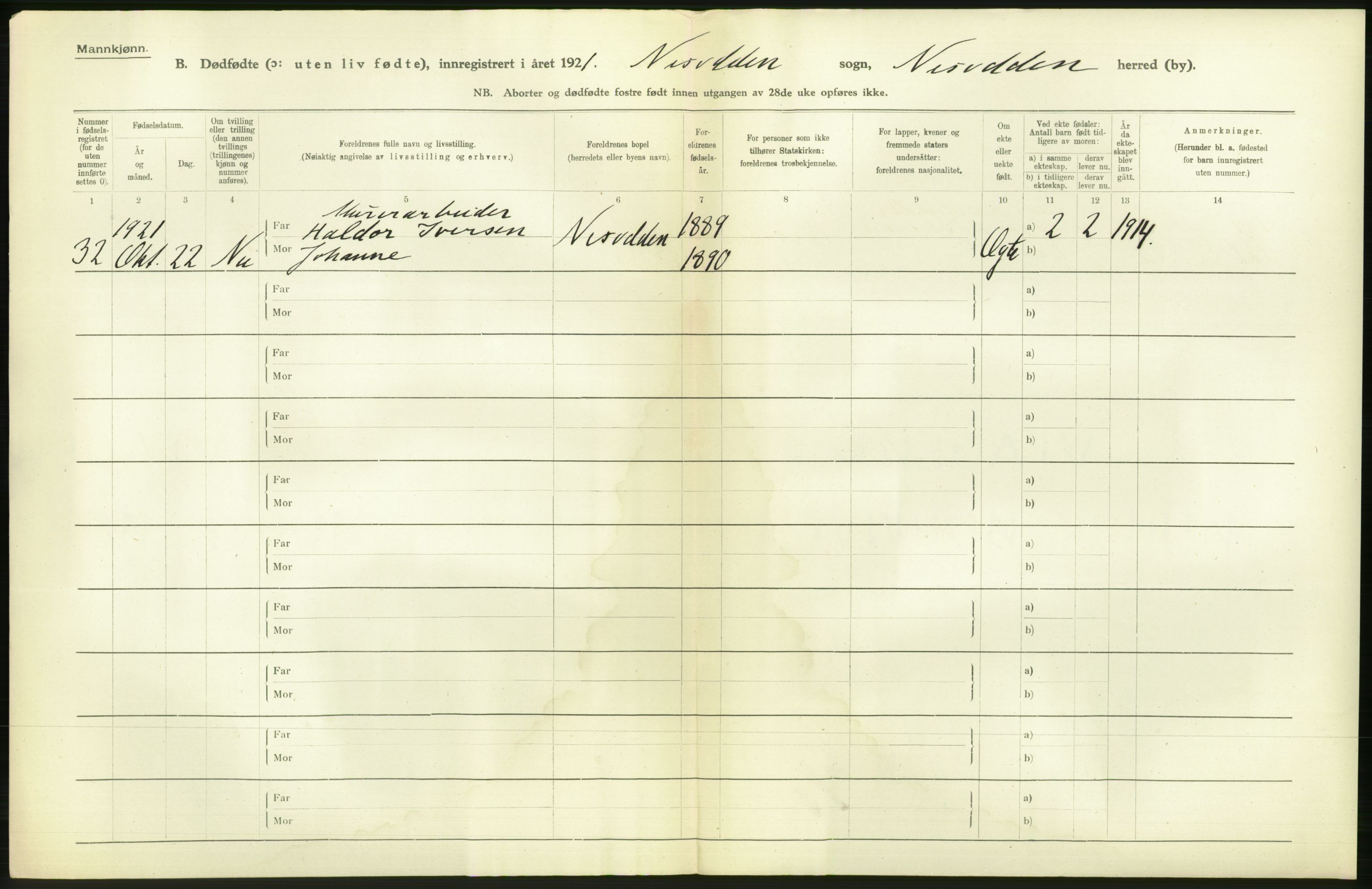 Statistisk sentralbyrå, Sosiodemografiske emner, Befolkning, RA/S-2228/D/Df/Dfc/Dfca/L0006: Akershus fylke: Gifte. dødfødte. Bygder og byer., 1921, p. 342