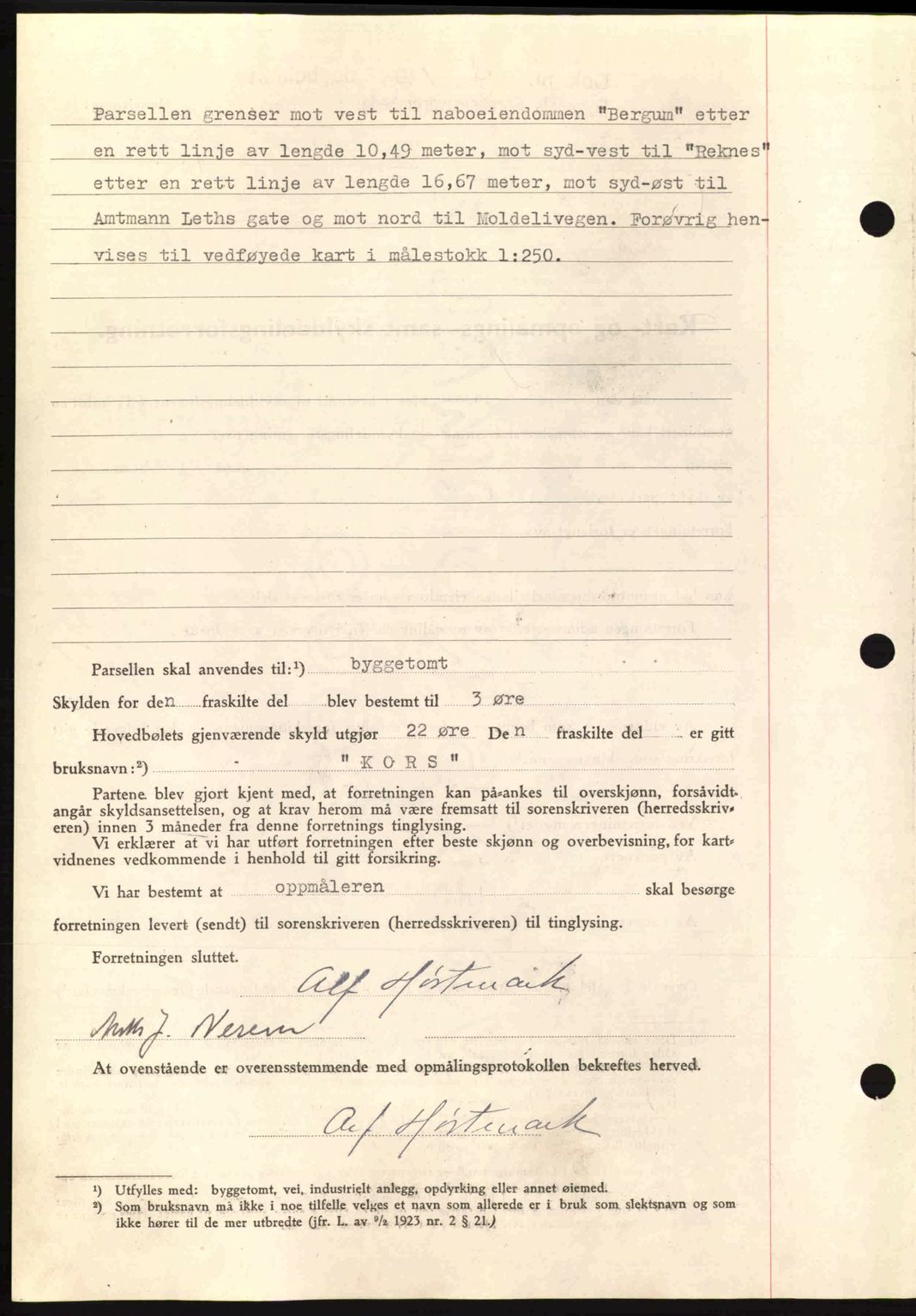 Romsdal sorenskriveri, AV/SAT-A-4149/1/2/2C: Mortgage book no. A10, 1941-1941, Diary no: : 1019/1941