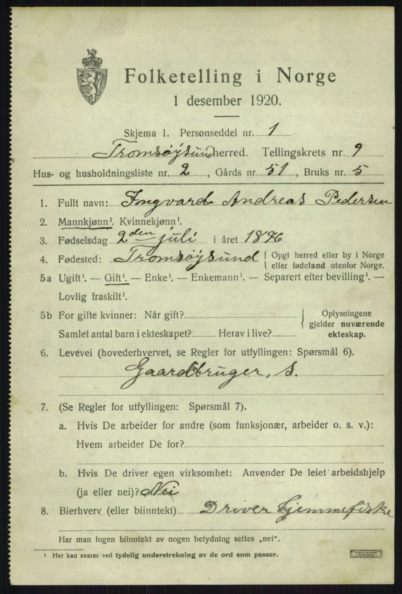 SATØ, 1920 census for Tromsøysund, 1920, p. 6528