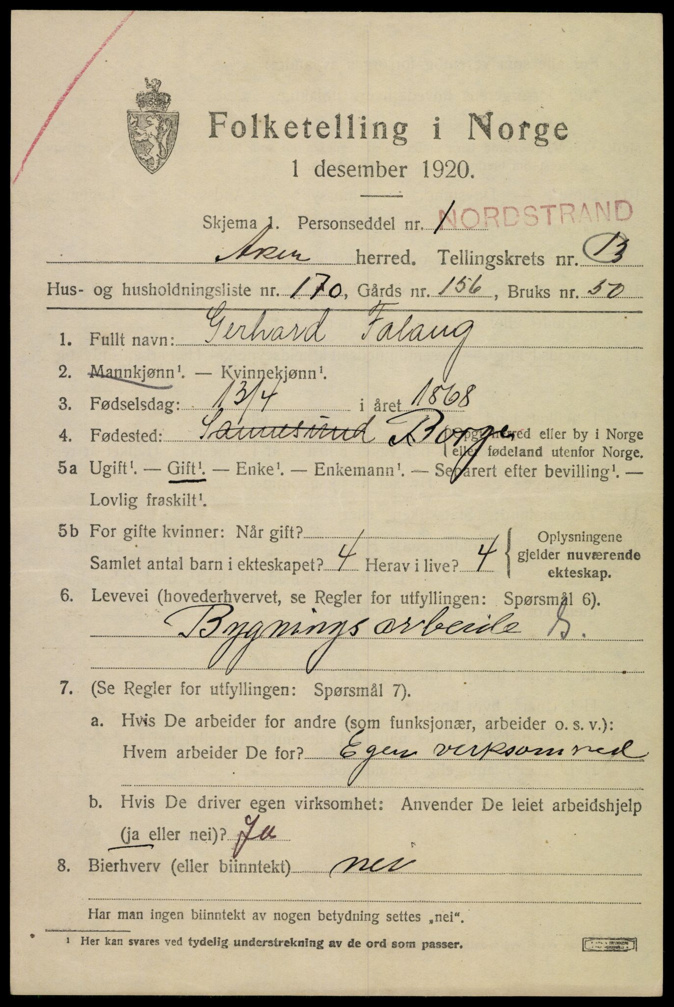SAO, 1920 census for Aker, 1920, p. 81628