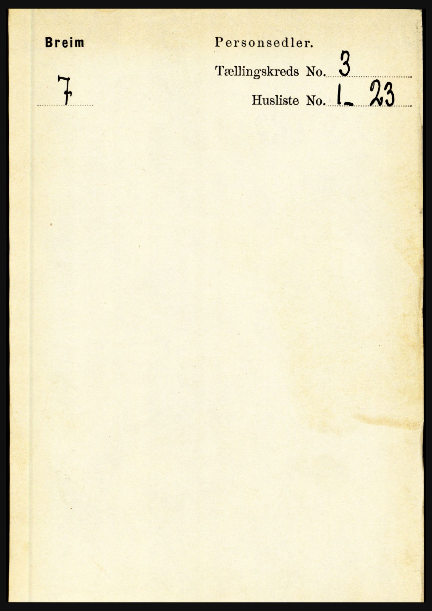 RA, 1891 census for 1446 Breim, 1891, p. 876