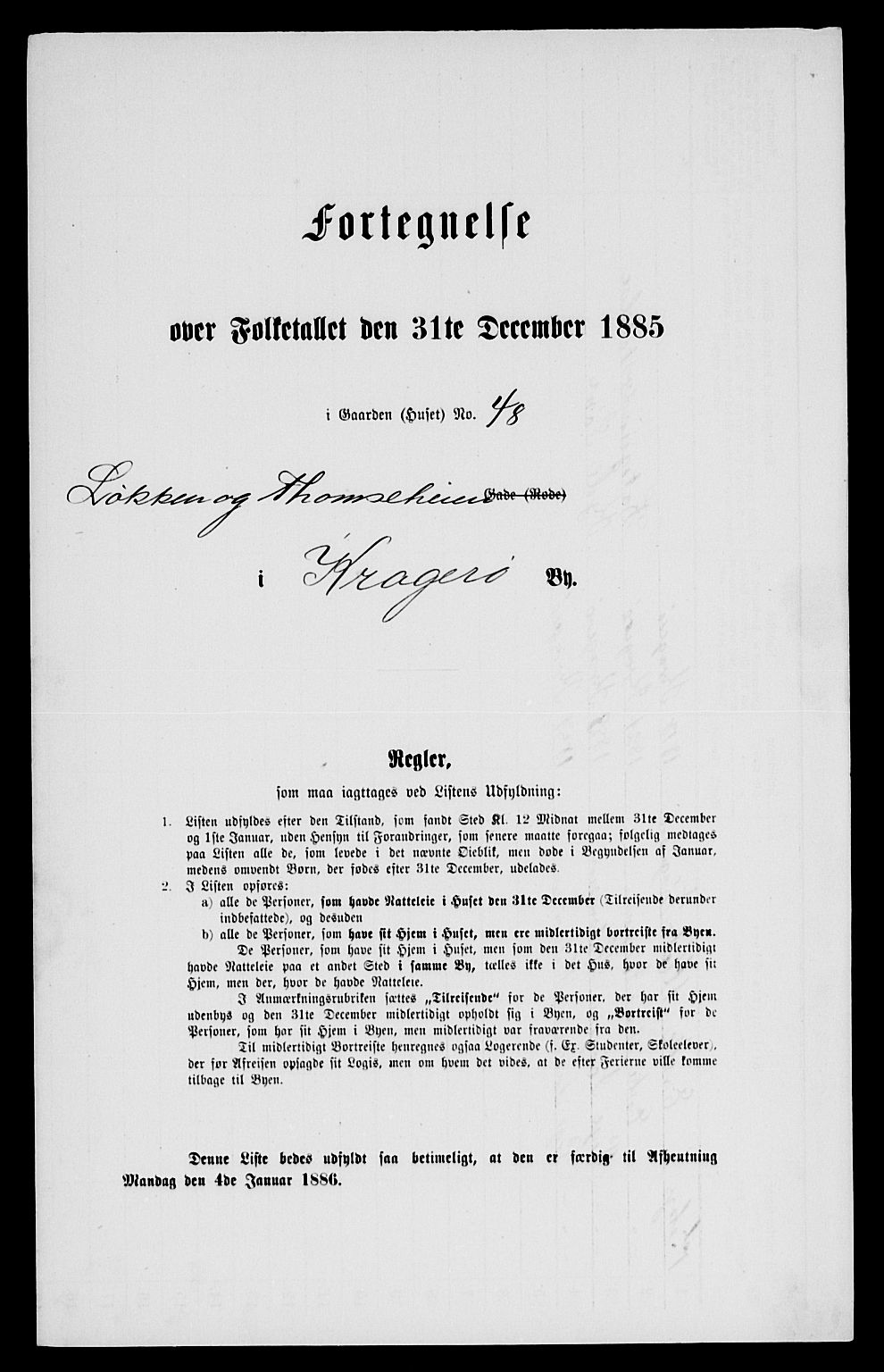 SAKO, 1885 census for 0801 Kragerø, 1885, p. 751