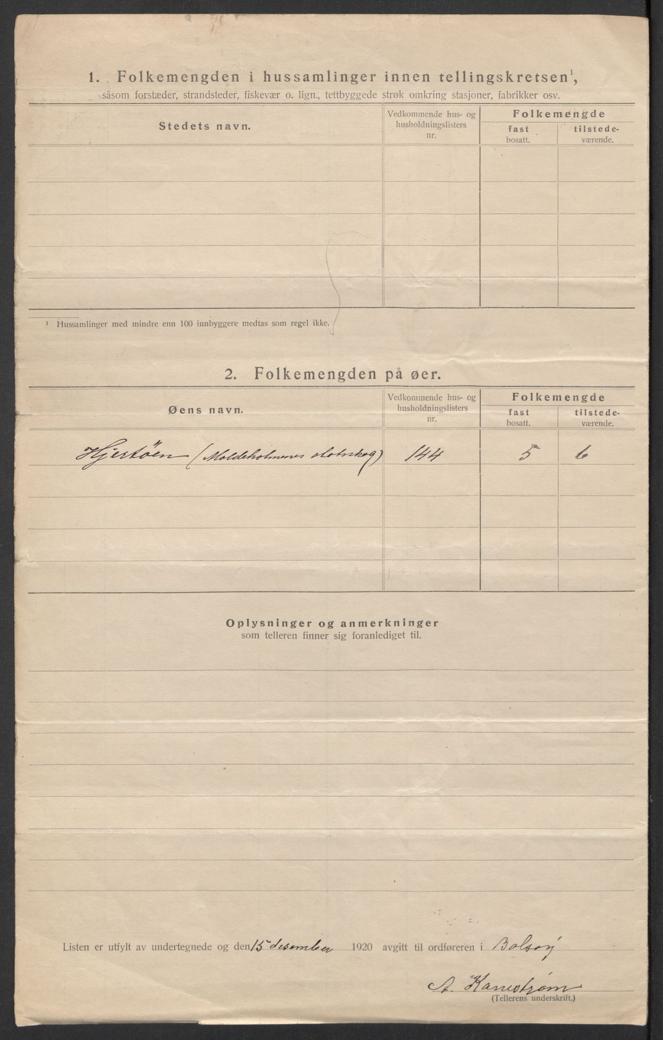 SAT, 1920 census for Bolsøy, 1920, p. 16