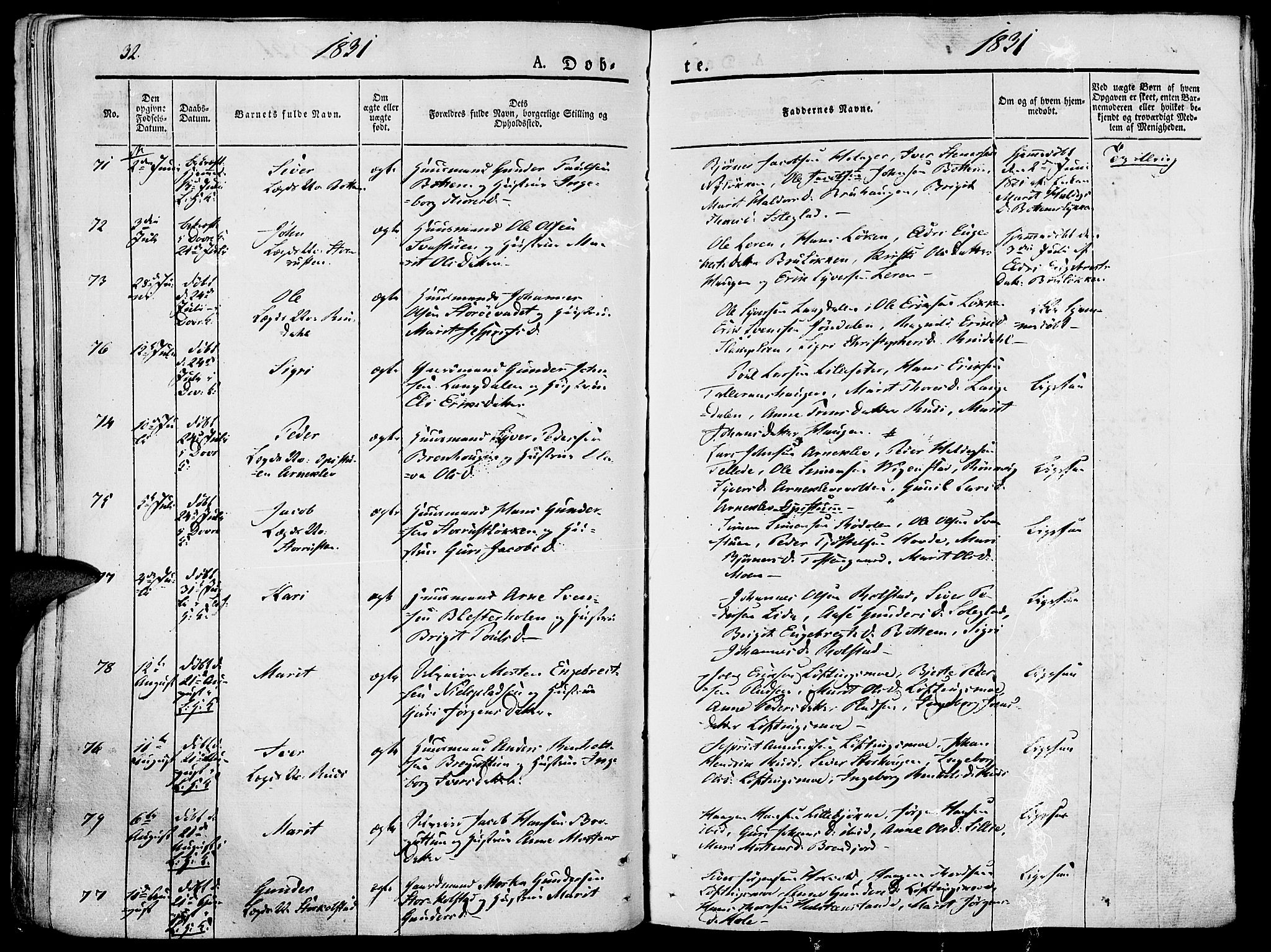 Lesja prestekontor, AV/SAH-PREST-068/H/Ha/Haa/L0005: Parish register (official) no. 5, 1830-1842, p. 32