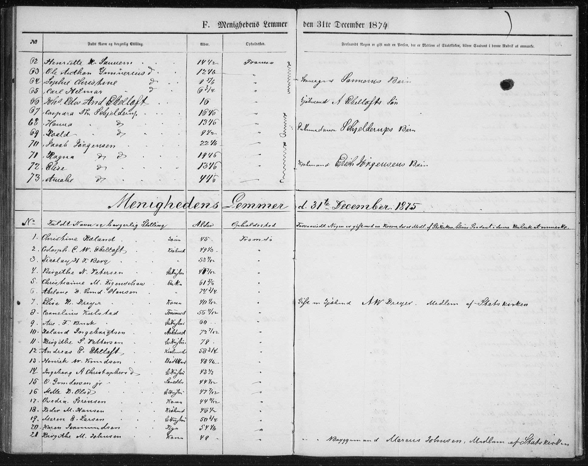 Uten arkivreferanse, SATØ/-: Dissenter register no. DP 1, 1856-1892