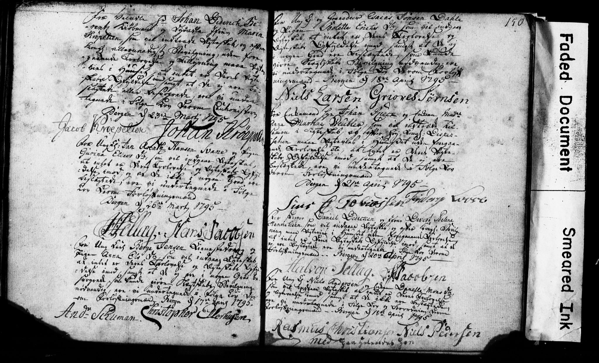 Korskirken sokneprestembete, AV/SAB-A-76101: Best man's statements no. II.5.1, 1776-1816, p. 150