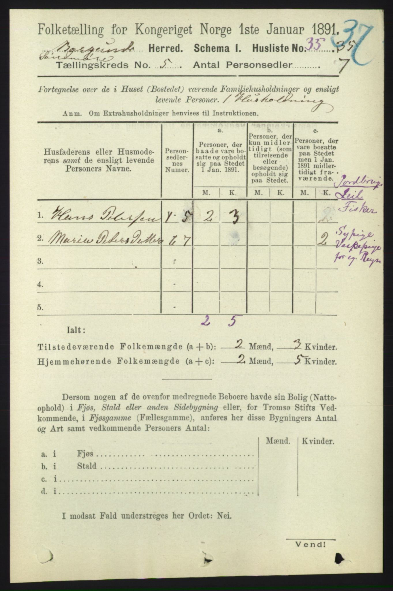 RA, 1891 census for 1531 Borgund, 1891, p. 1255