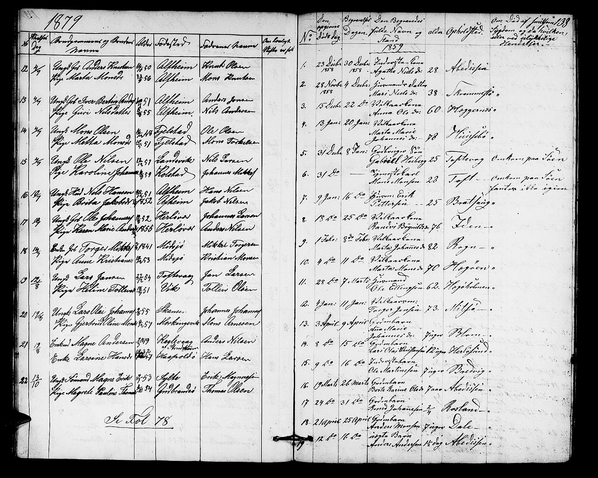 Herdla Sokneprestembete, SAB/A-75701/H/Hab: Parish register (copy) no. A 1, 1859-1880, p. 133