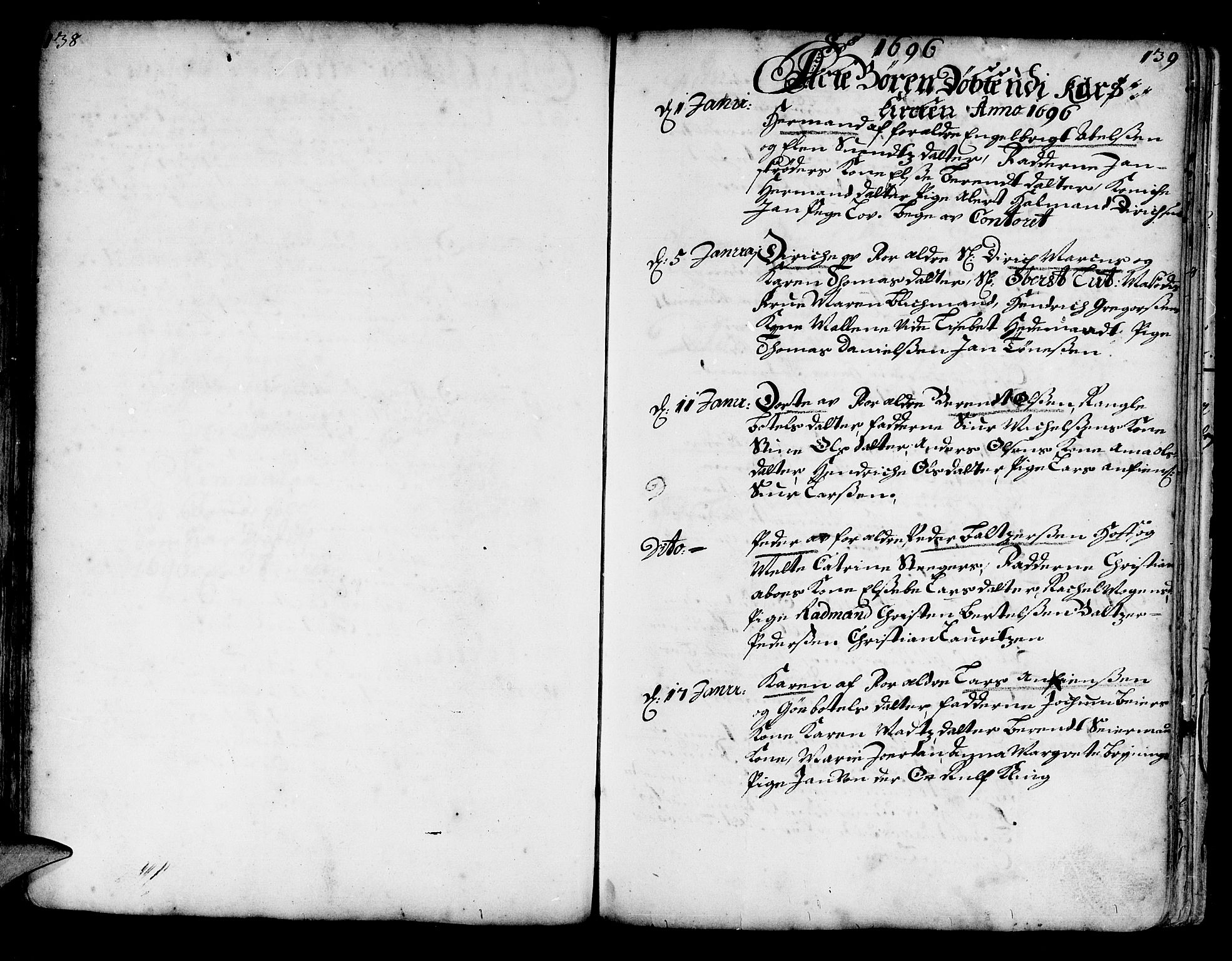 Korskirken sokneprestembete, SAB/A-76101/H/Haa/L0002: Parish register (official) no. A 2, 1688-1697, p. 138-139
