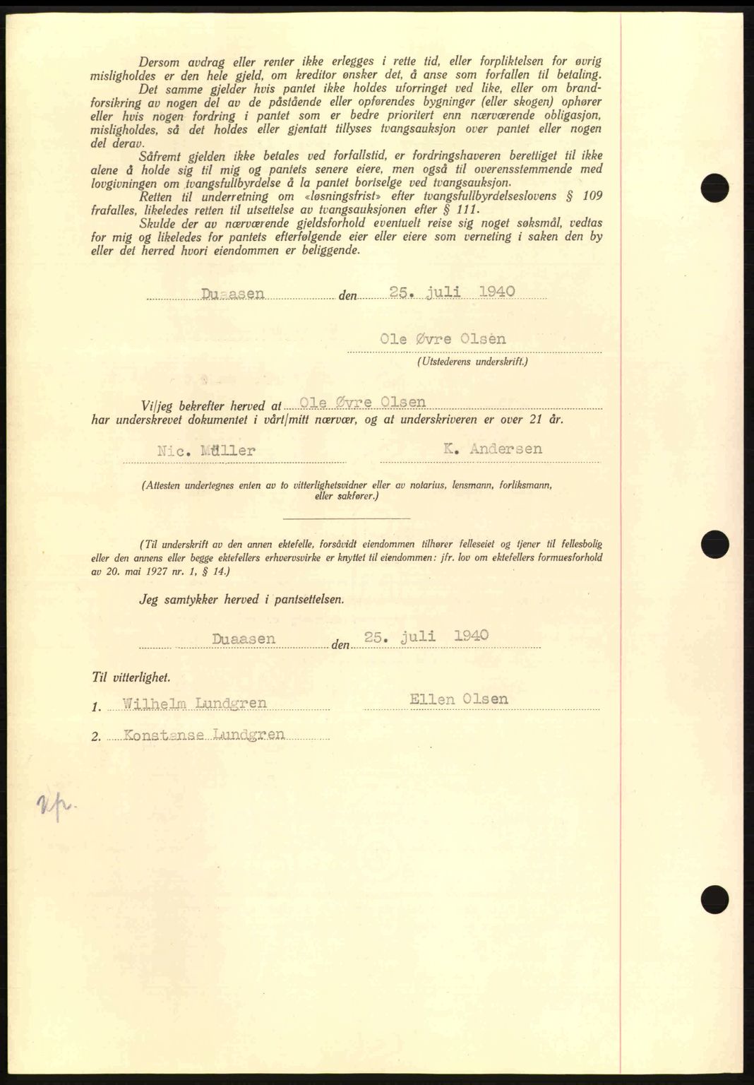 Nordmøre sorenskriveri, AV/SAT-A-4132/1/2/2Ca: Mortgage book no. B87, 1940-1941, Diary no: : 1438/1940