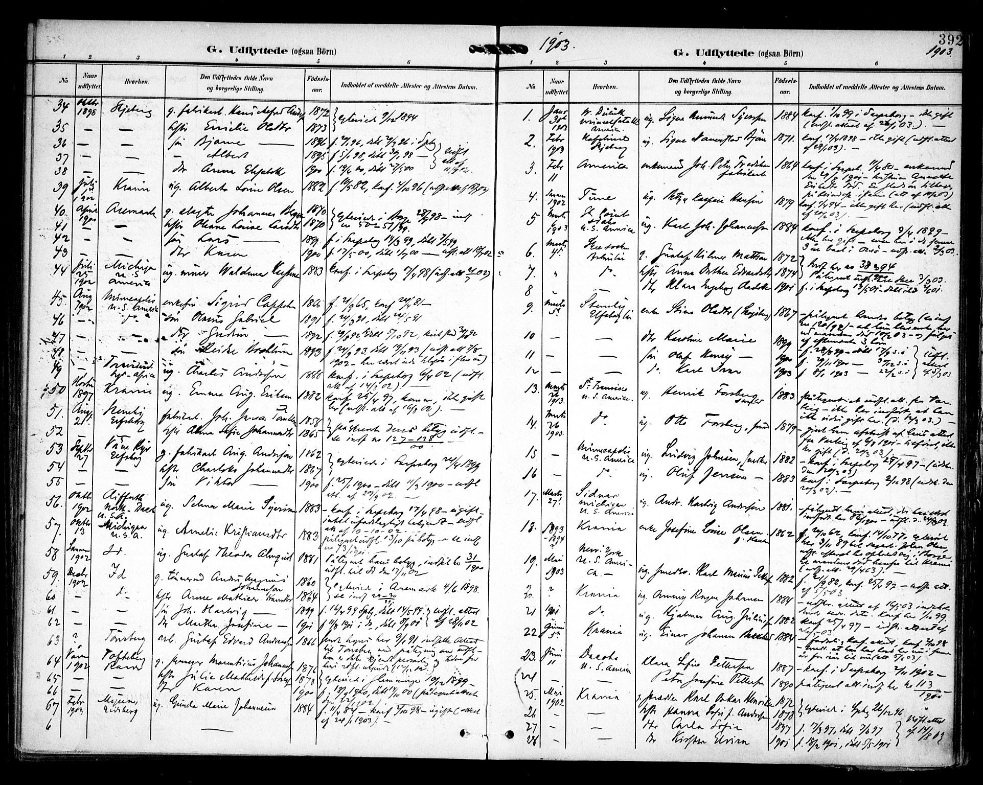 Sarpsborg prestekontor Kirkebøker, AV/SAO-A-2006/F/Fa/L0006: Parish register (official) no. 6, 1900-1909, p. 392