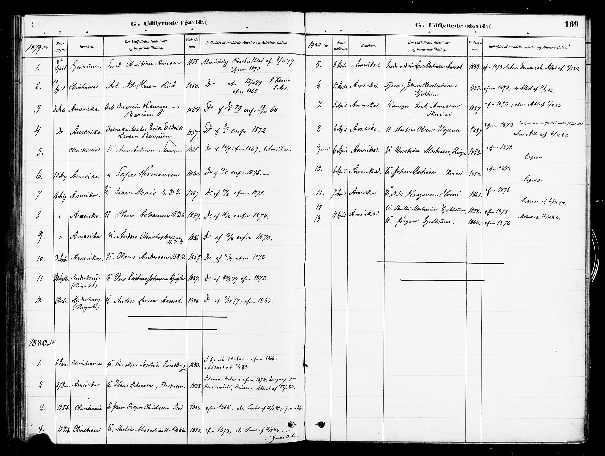 Asker prestekontor Kirkebøker, SAO/A-10256a/F/Fb/L0002: Parish register (official) no. II 2, 1879-1921, p. 169