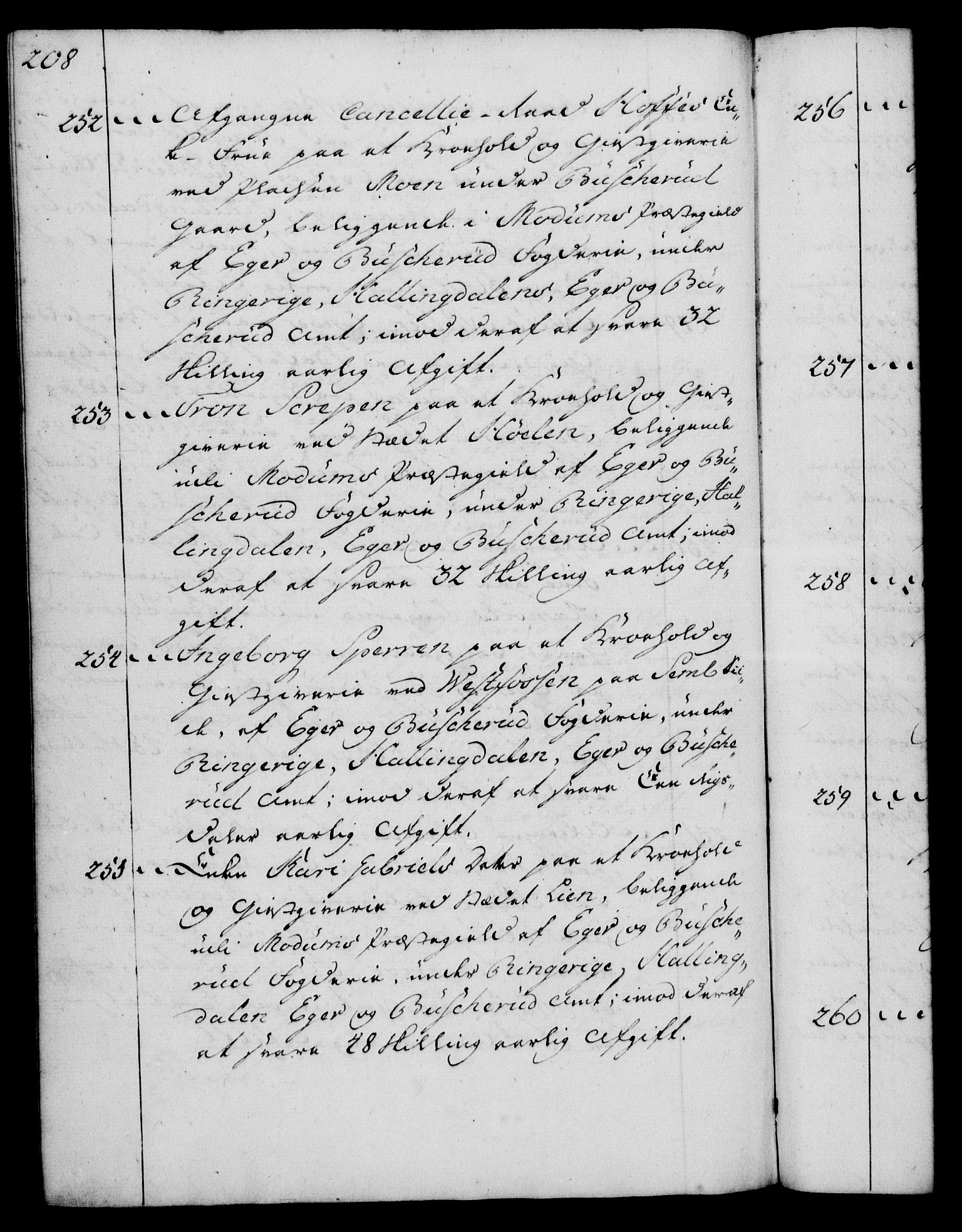 Rentekammeret, Kammerkanselliet, AV/RA-EA-3111/G/Gg/Gga/L0007: Norsk ekspedisjonsprotokoll med register (merket RK 53.7), 1759-1768, p. 208