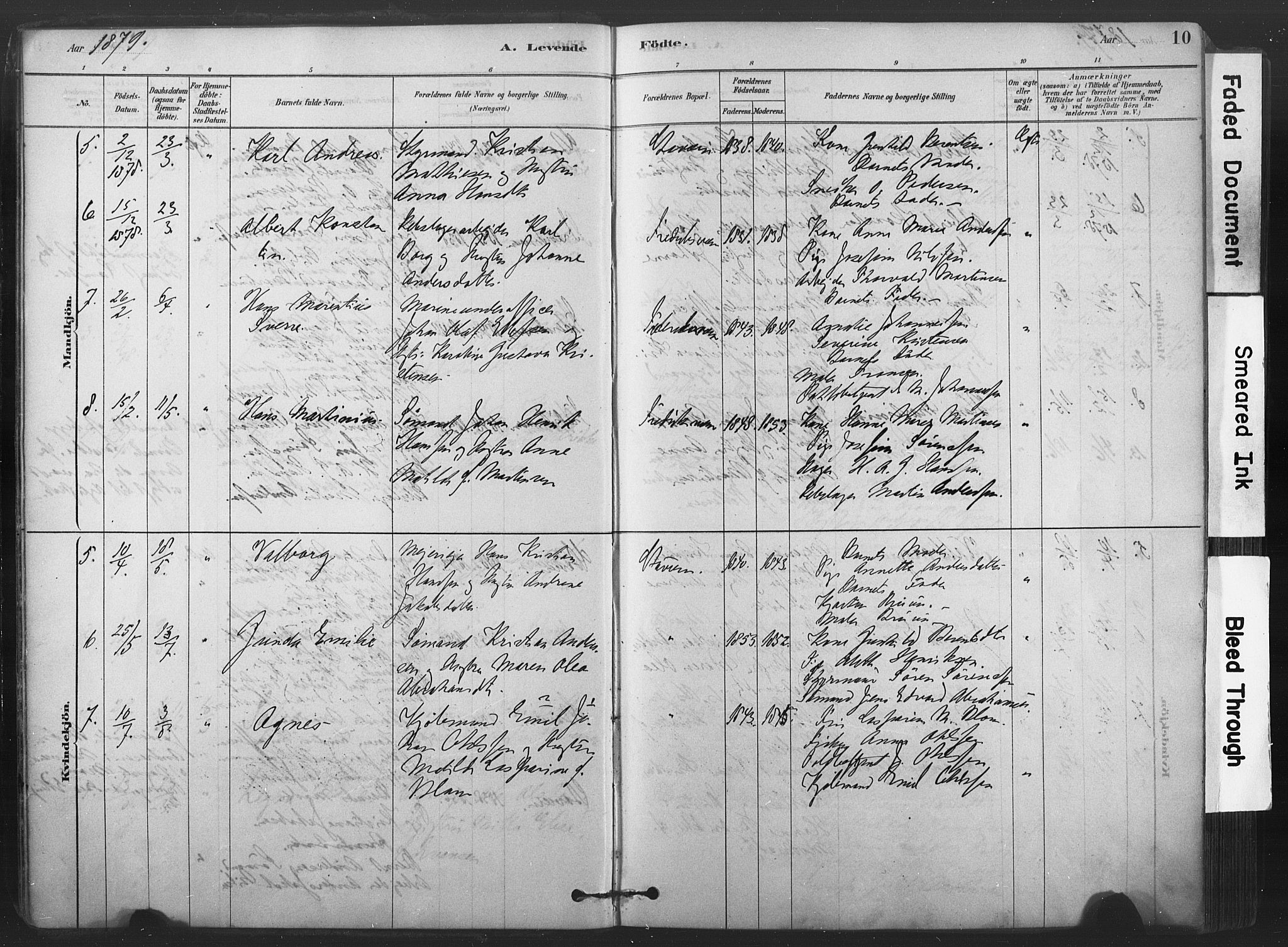 Stavern kirkebøker, AV/SAKO-A-318/F/Fa/L0008: Parish register (official) no. 8, 1878-1905, p. 10