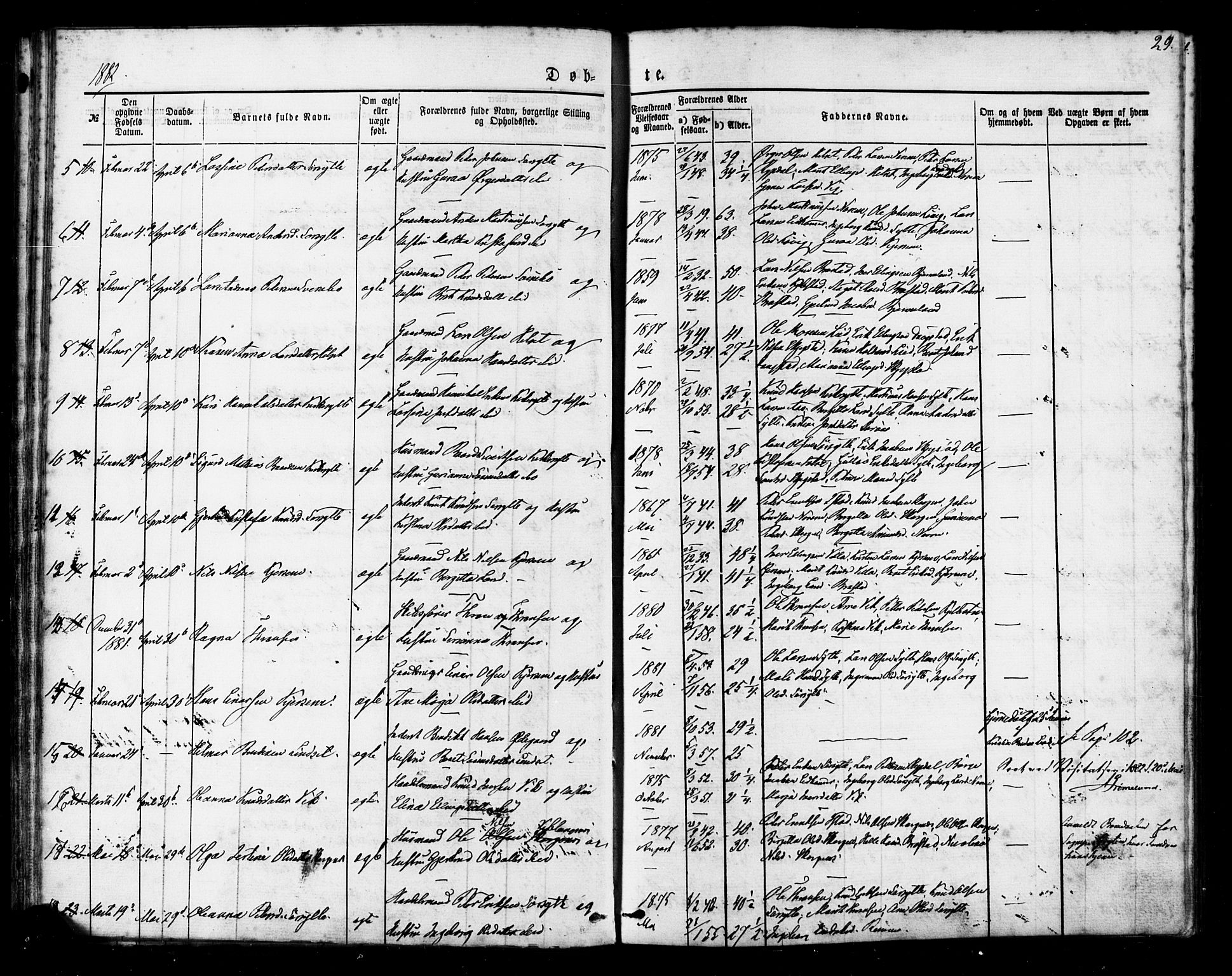 Ministerialprotokoller, klokkerbøker og fødselsregistre - Møre og Romsdal, AV/SAT-A-1454/541/L0545: Parish register (official) no. 541A02, 1872-1886, p. 29