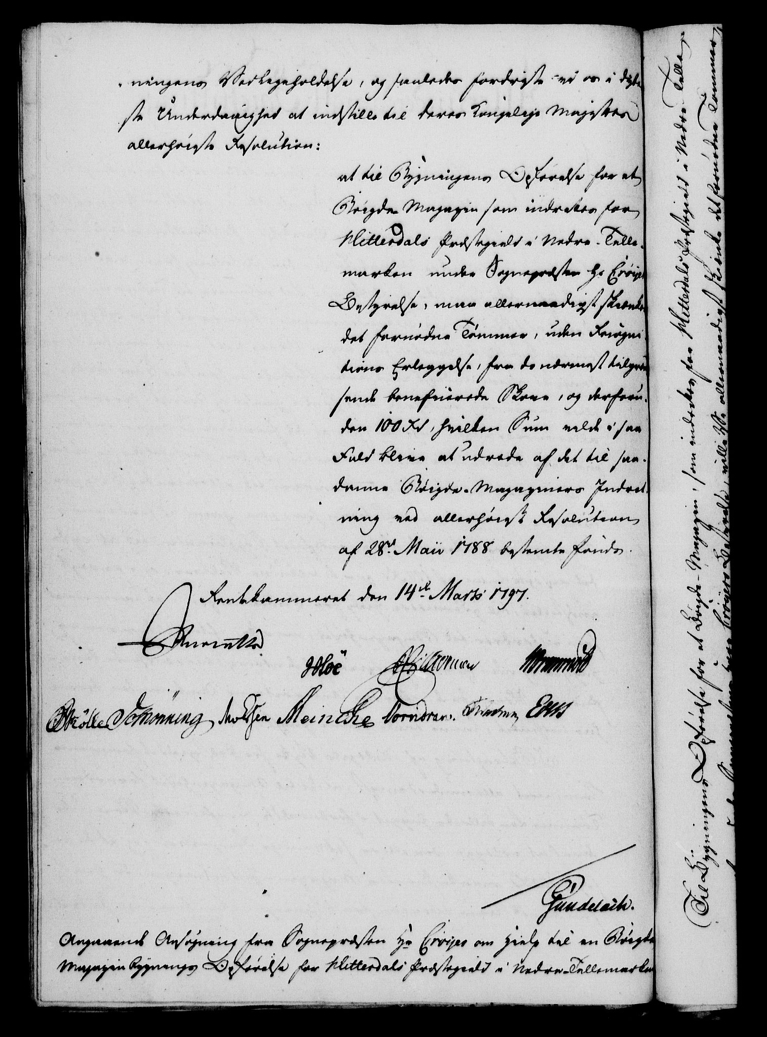 Rentekammeret, Kammerkanselliet, RA/EA-3111/G/Gf/Gfa/L0079: Norsk relasjons- og resolusjonsprotokoll (merket RK 52.79), 1797, p. 116