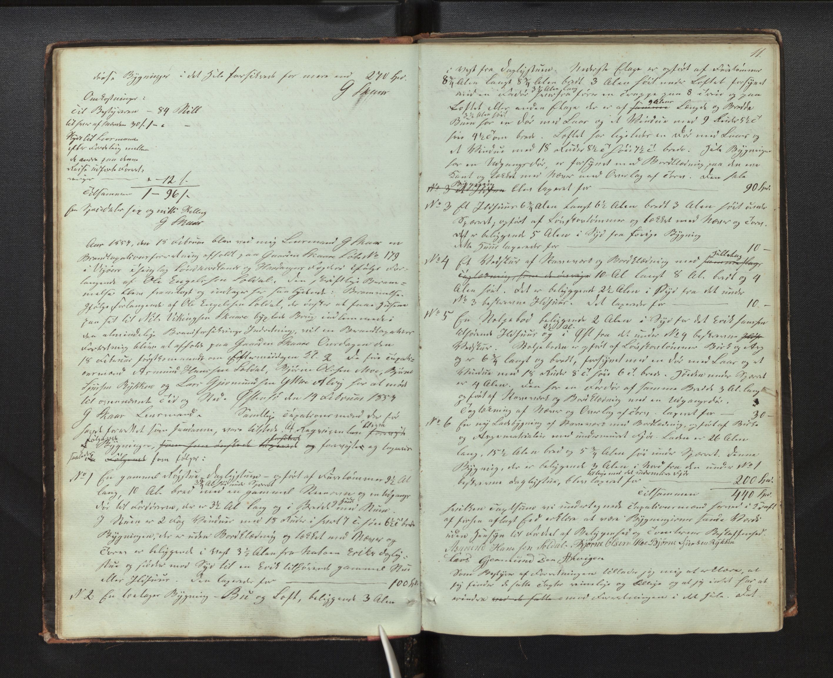 Lensmannen i Kvam, AV/SAB-A-33201/0012/L0001: Branntakstprotokoll, 1851-1881, p. 10b-11a