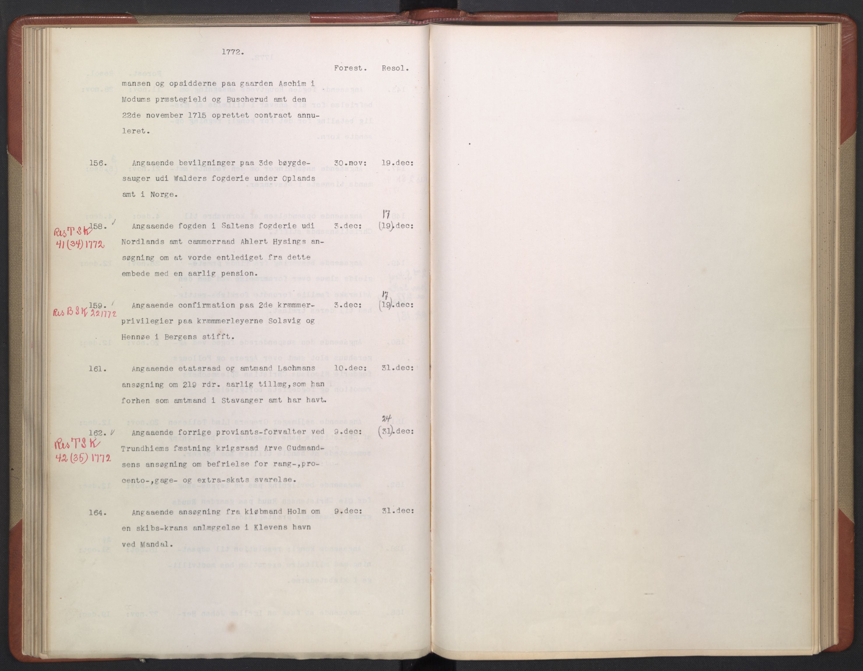 Avskriftsamlingen, RA/EA-4022/F/Fb/L0120: Registratur over norske Relasjons- og resolusjonsprotokoller, 1766-1772, p. 57