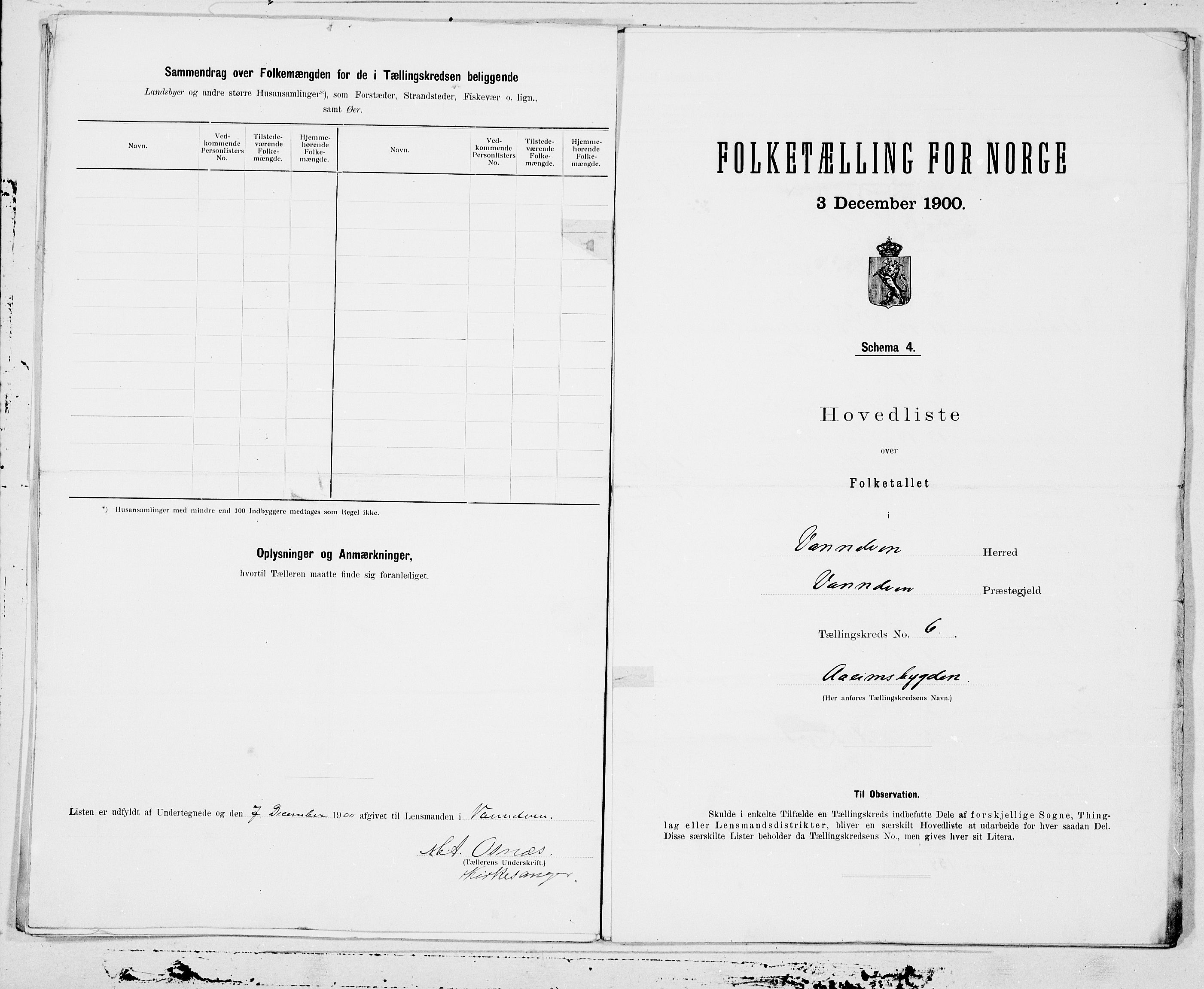 SAT, 1900 census for Vanylven, 1900, p. 12