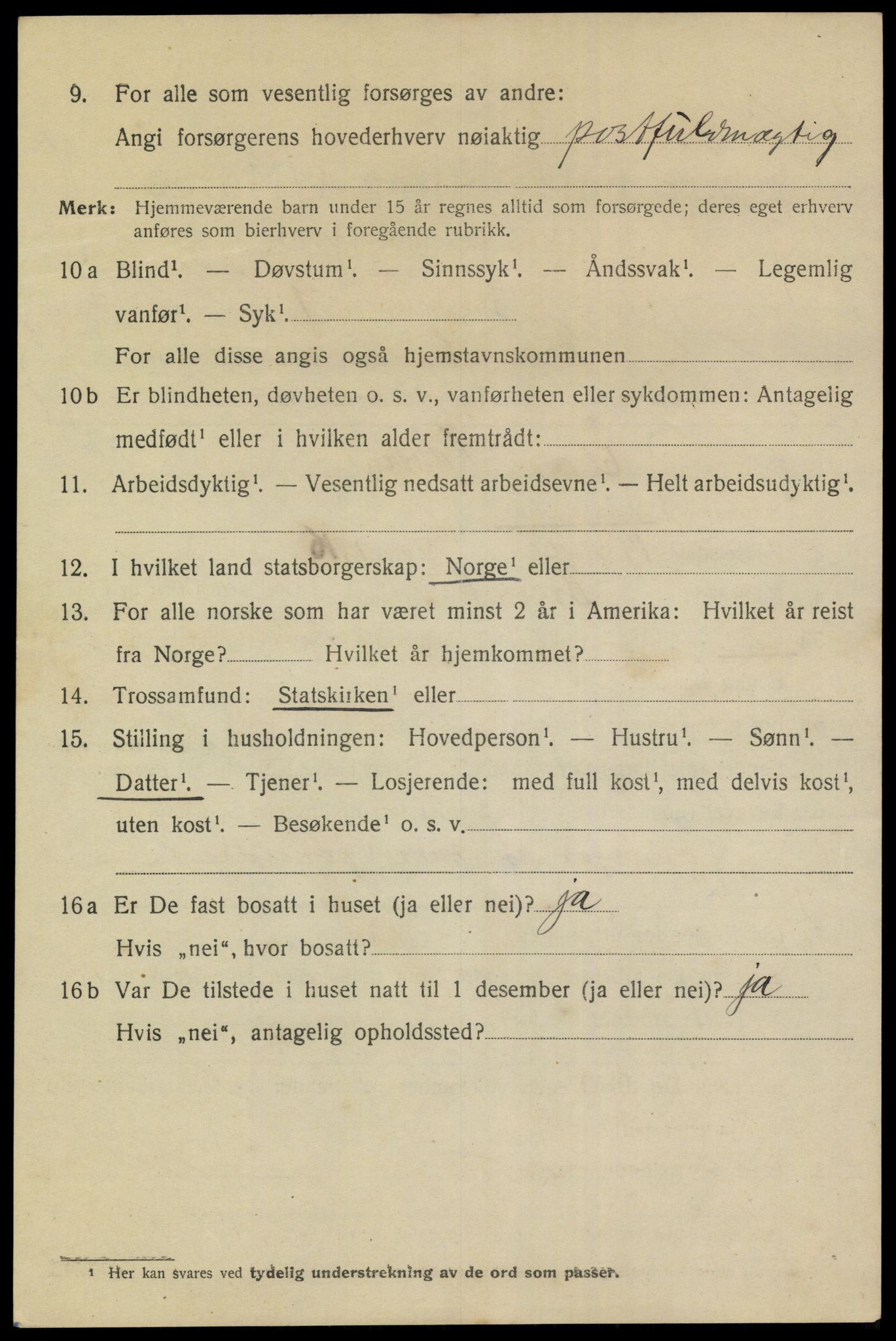 SAKO, 1920 census for Brevik, 1920, p. 4649