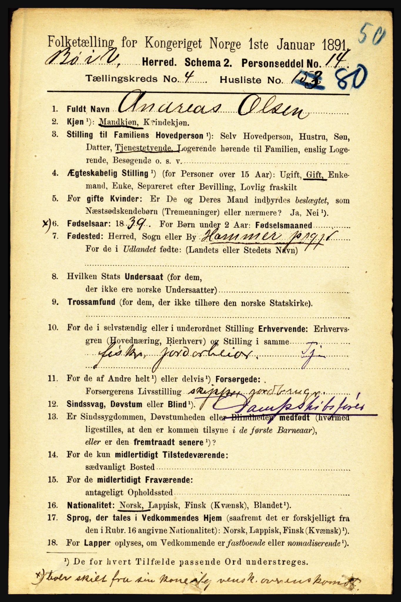 RA, 1891 census for 1867 Bø, 1891, p. 1929