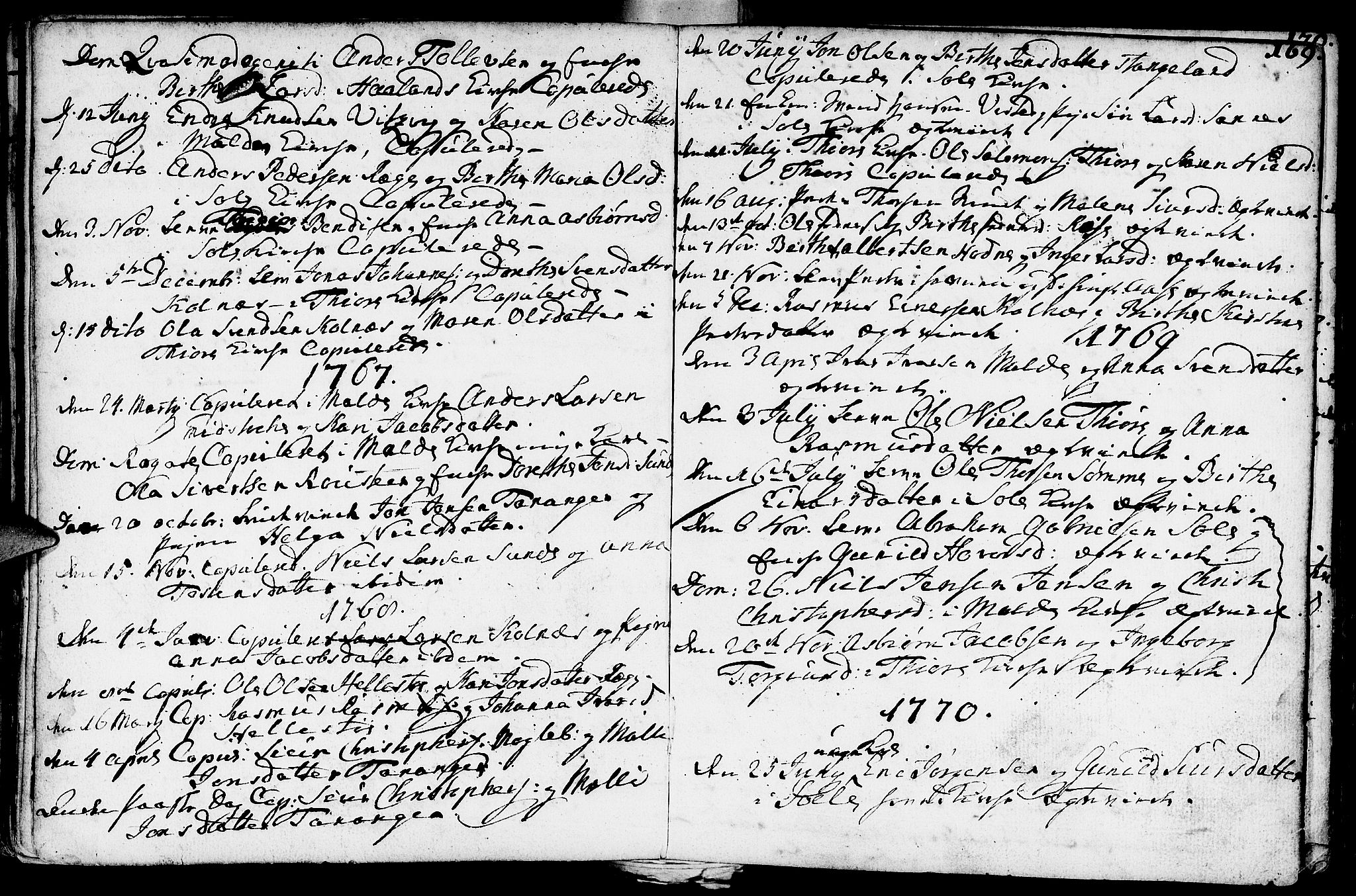 Håland sokneprestkontor, SAST/A-101802/001/30BA/L0002: Parish register (official) no. A 2, 1722-1794, p. 169