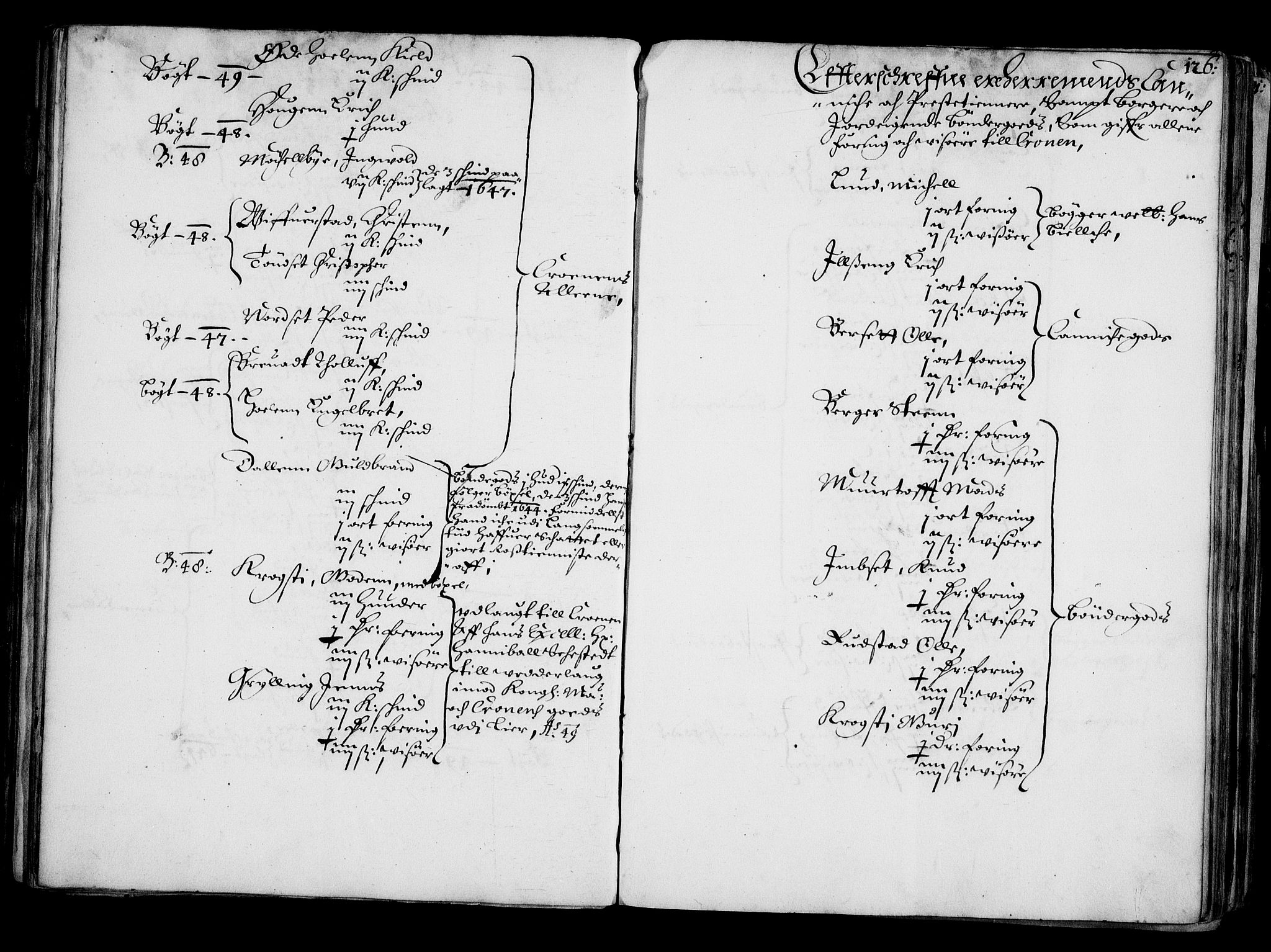 Rentekammeret inntil 1814, Realistisk ordnet avdeling, AV/RA-EA-4070/N/Na/L0001: [XI f]: Akershus stifts jordebok, 1652, p. 125b-126a