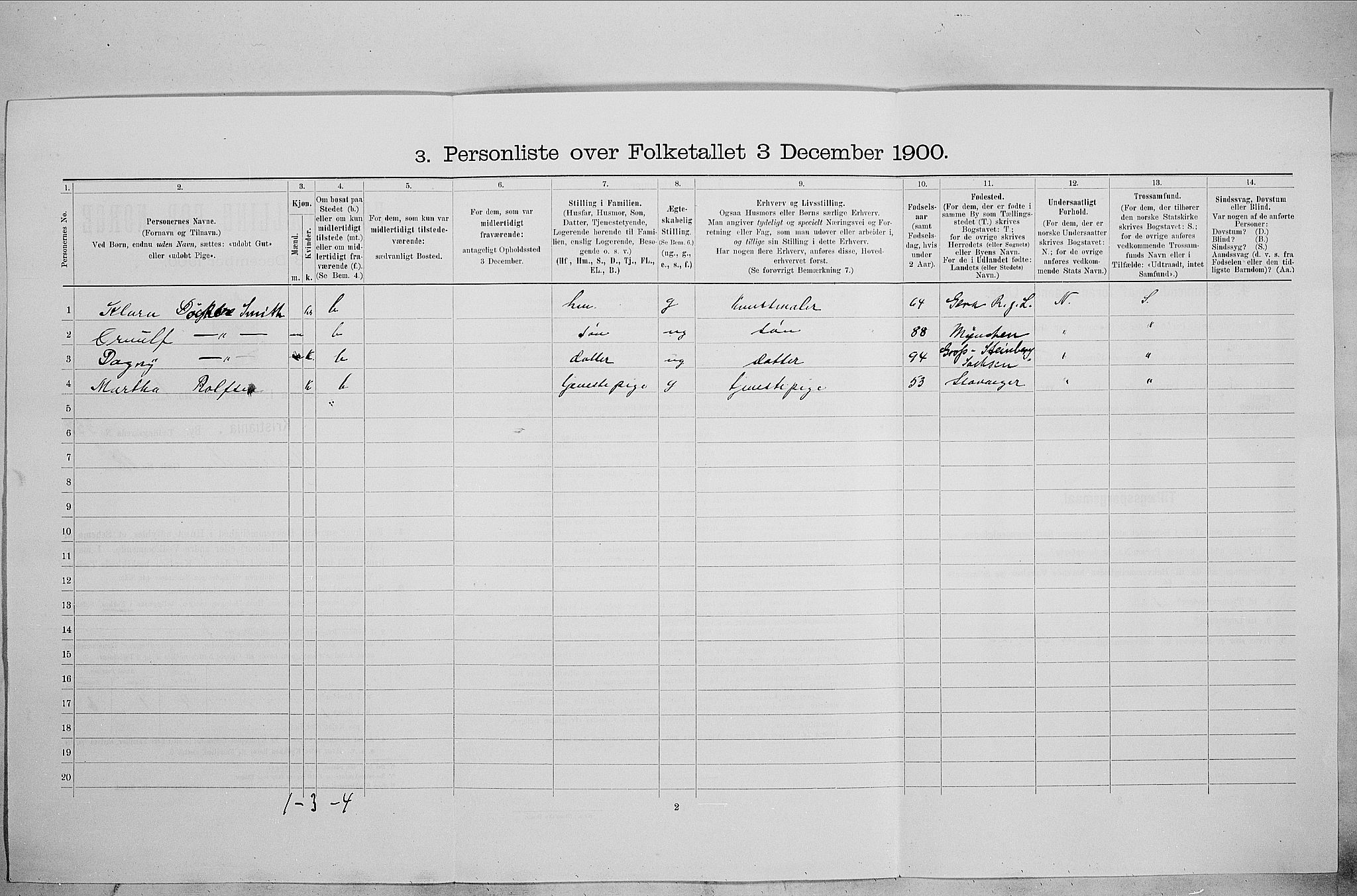 SAO, 1900 census for Kristiania, 1900, p. 57251