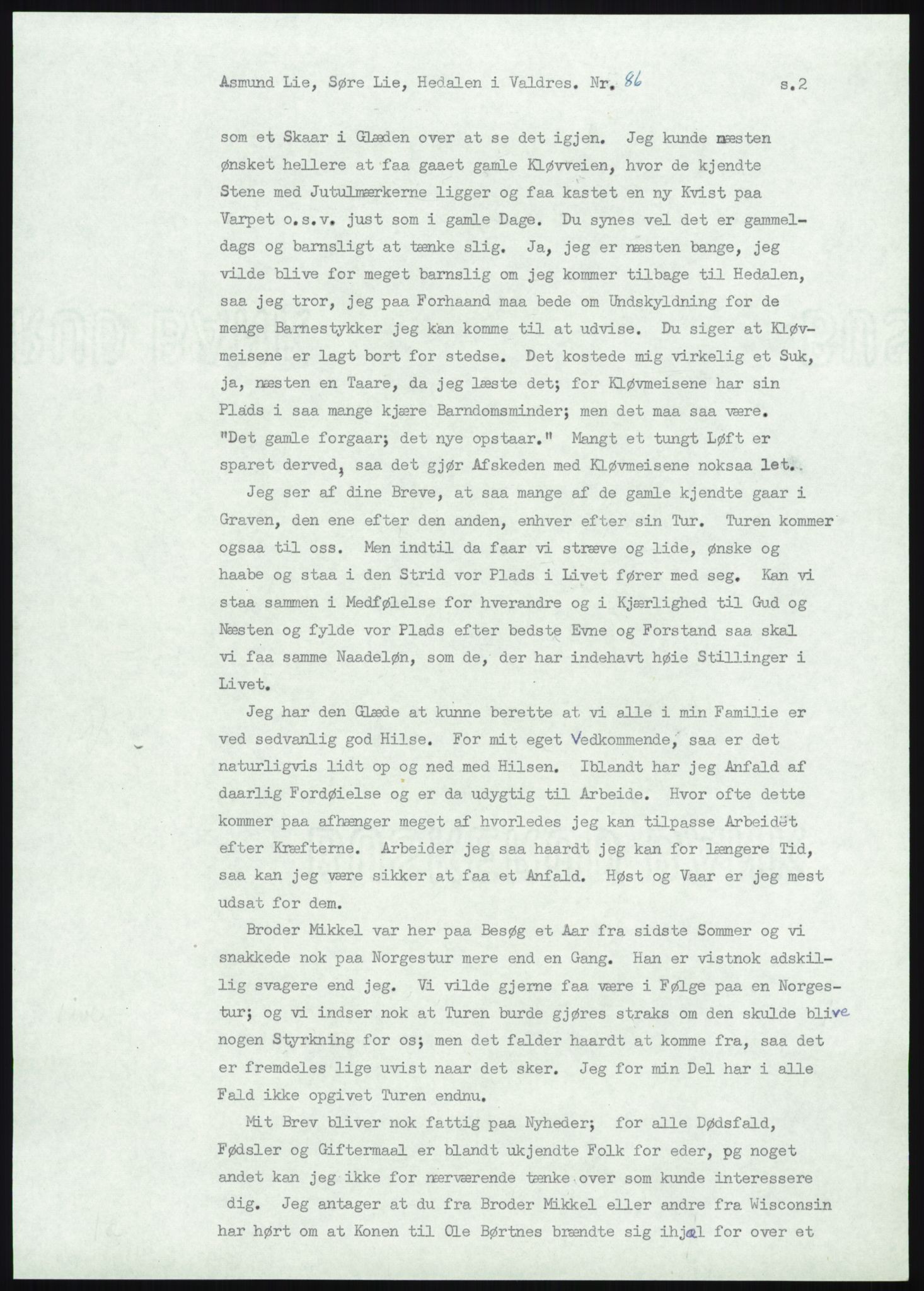 Samlinger til kildeutgivelse, Amerikabrevene, AV/RA-EA-4057/F/L0013: Innlån fra Oppland: Lie (brevnr 79-115) - Nordrum, 1838-1914, p. 103