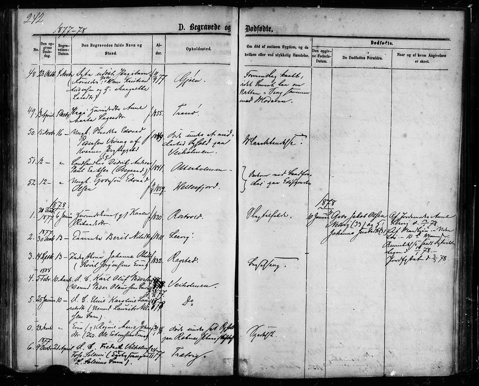 Ministerialprotokoller, klokkerbøker og fødselsregistre - Møre og Romsdal, AV/SAT-A-1454/581/L0938: Parish register (official) no. 581A06, 1873-1879, p. 242