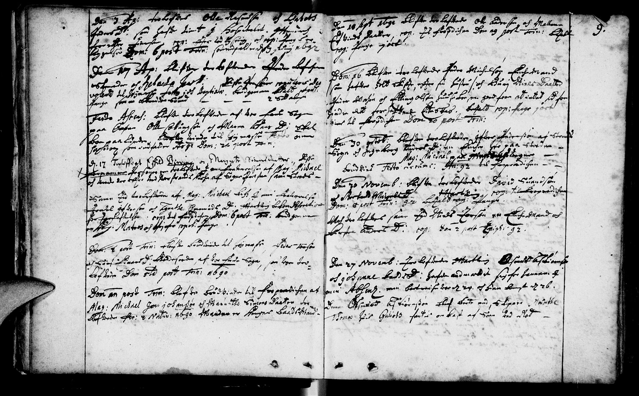 Domkirken sokneprestkontor, SAST/A-101812/001/30/30BA/L0001: Parish register (official) no. A 1 /1, 1688-1727, p. 9