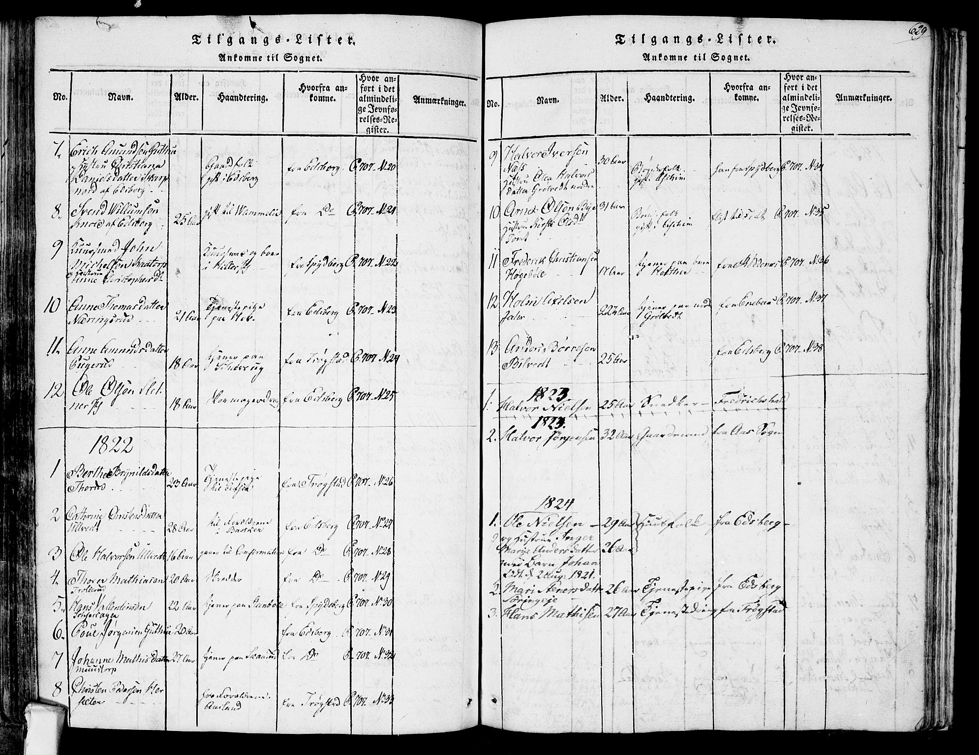 Askim prestekontor Kirkebøker, AV/SAO-A-10900/F/Fa/L0004: Parish register (official) no. 4, 1817-1846, p. 628-629