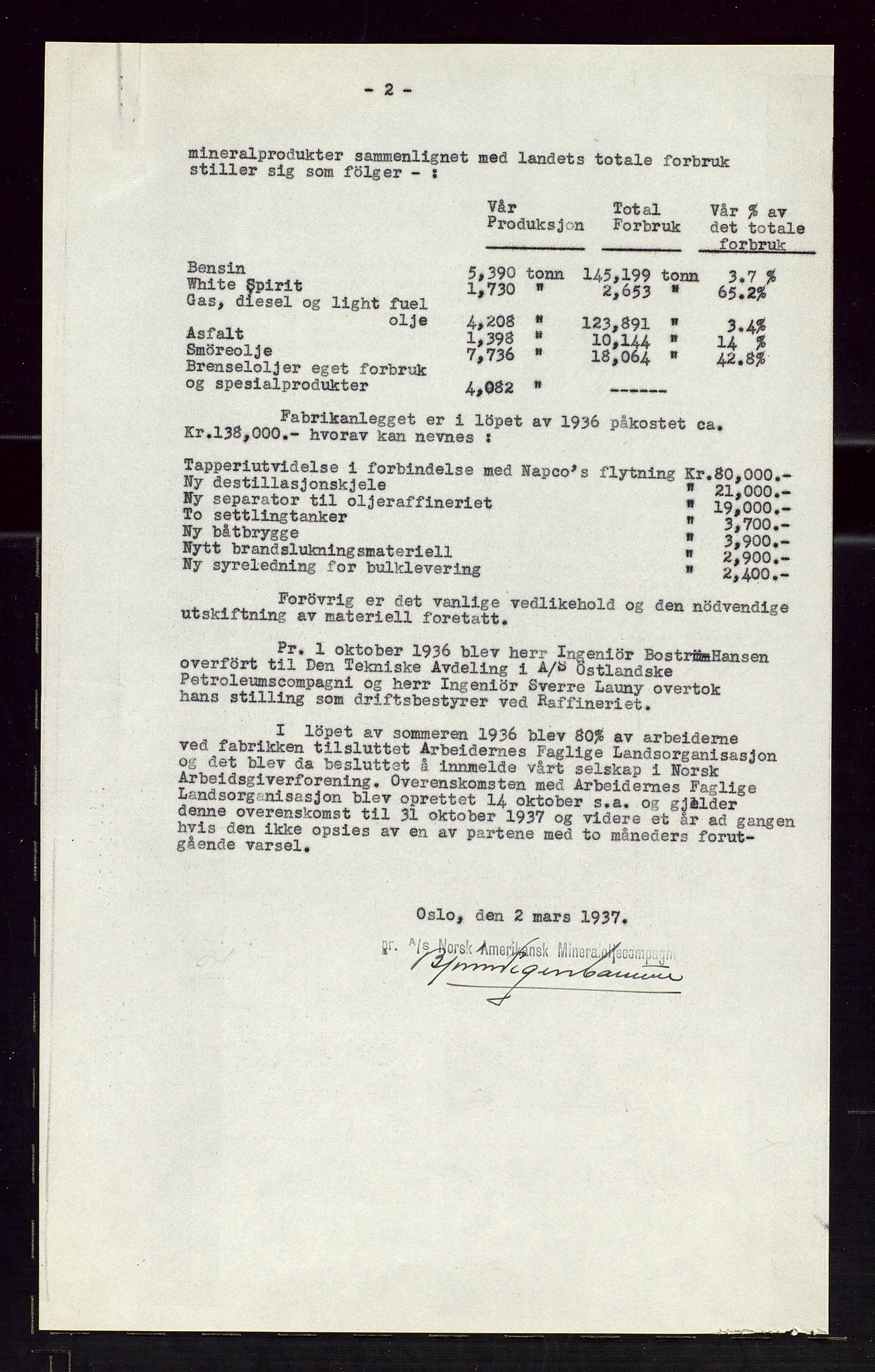 PA 1535 - Norsk-Amerikansk Petroleumscompani A/S, AV/SAST-A-101955/A/Aa/L0001/0003: Styre- og generalforsamlingsprotokoller / Ordinære og ekstraordinære generalforsamlinger i Norsk Amerikansk Petroleumsco., Norsk Amerikansk Mineraloljeco., Vestlandske Petroleumsco. 1934 og 1937, 1934-1937, p. 9