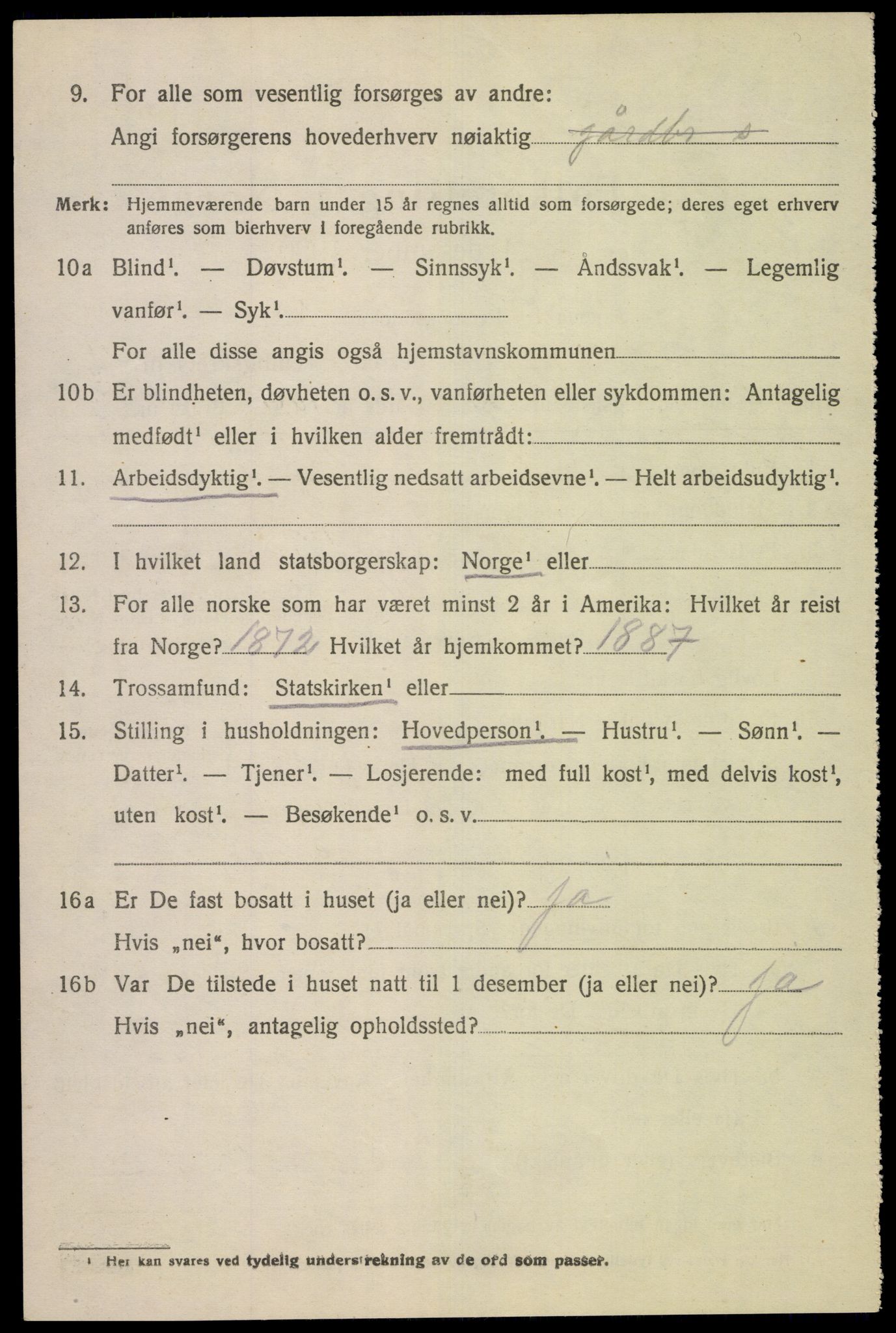 SAK, 1920 census for Nes (V-A), 1920, p. 5603