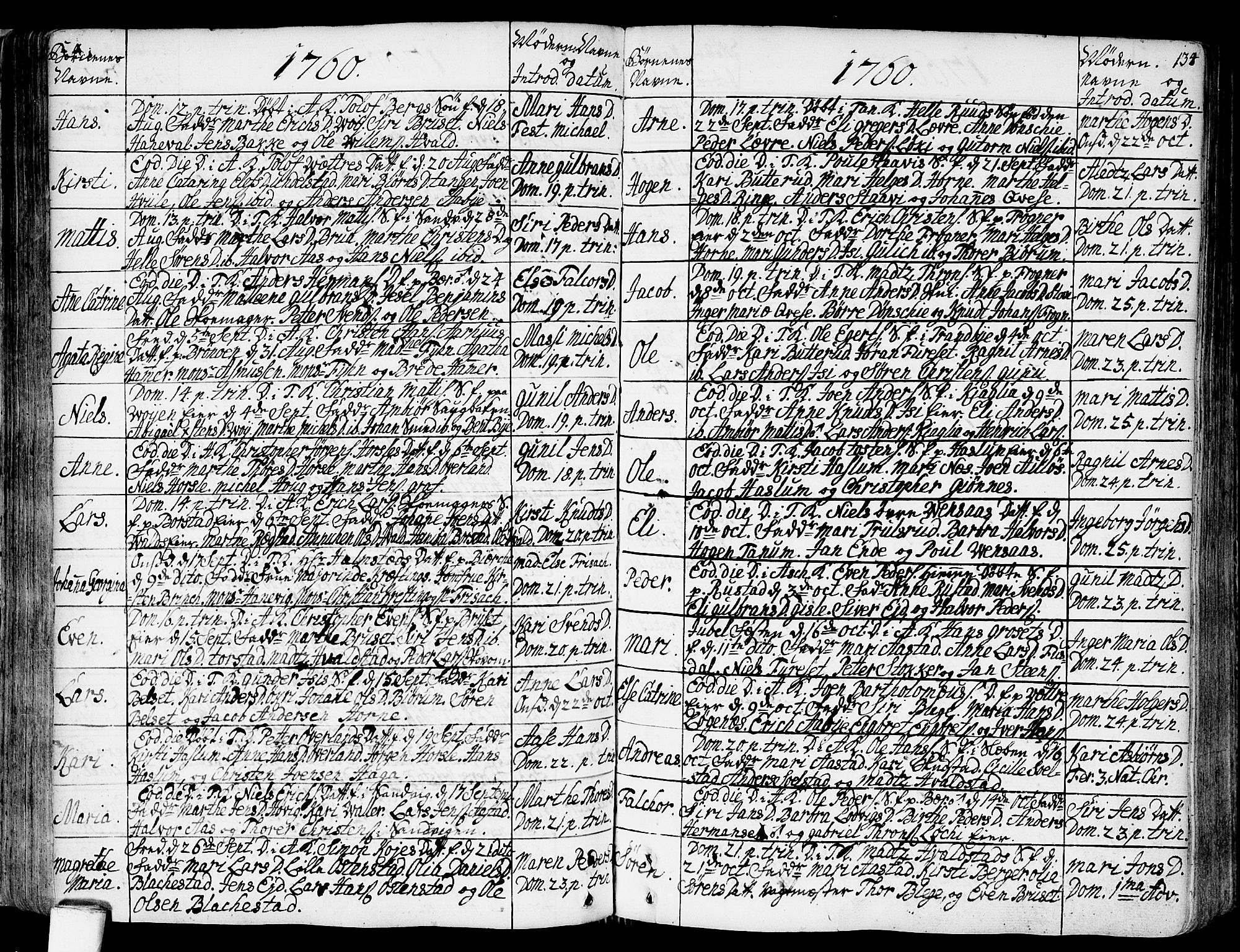 Asker prestekontor Kirkebøker, AV/SAO-A-10256a/F/Fa/L0002: Parish register (official) no. I 2, 1733-1766, p. 134