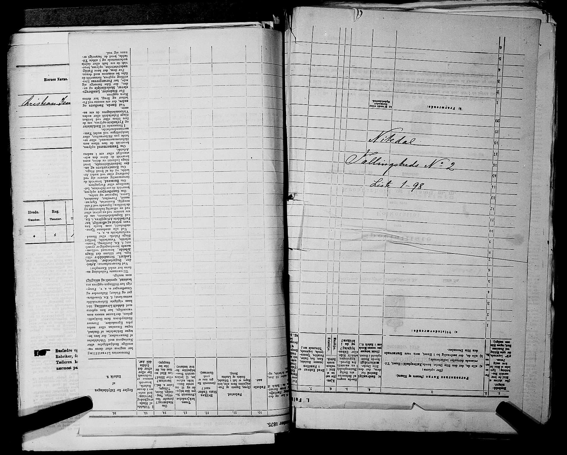 RA, 1875 census for 0233P Nittedal, 1875, p. 191