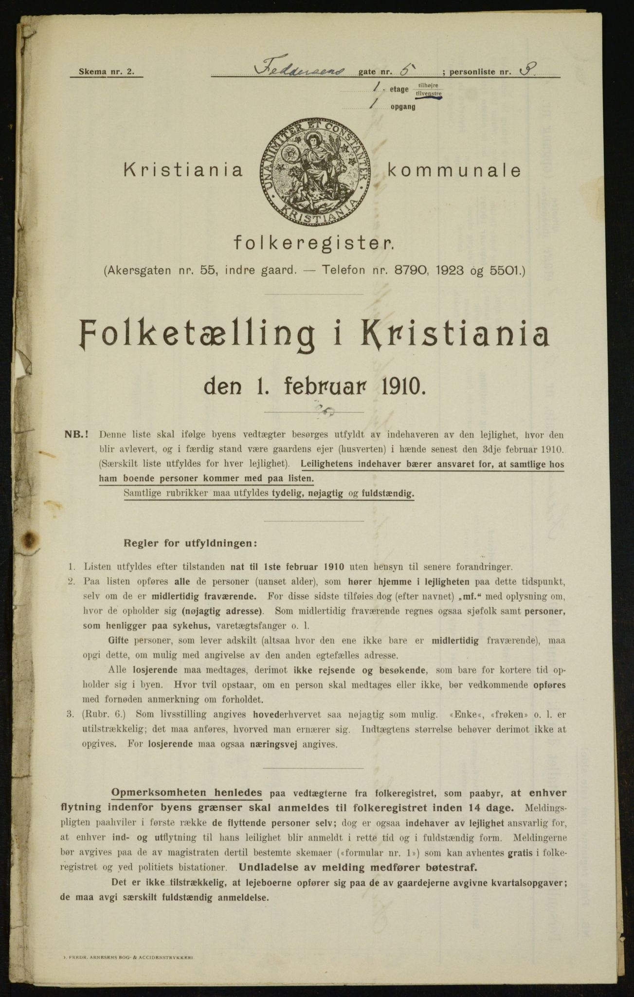 OBA, Municipal Census 1910 for Kristiania, 1910, p. 22623