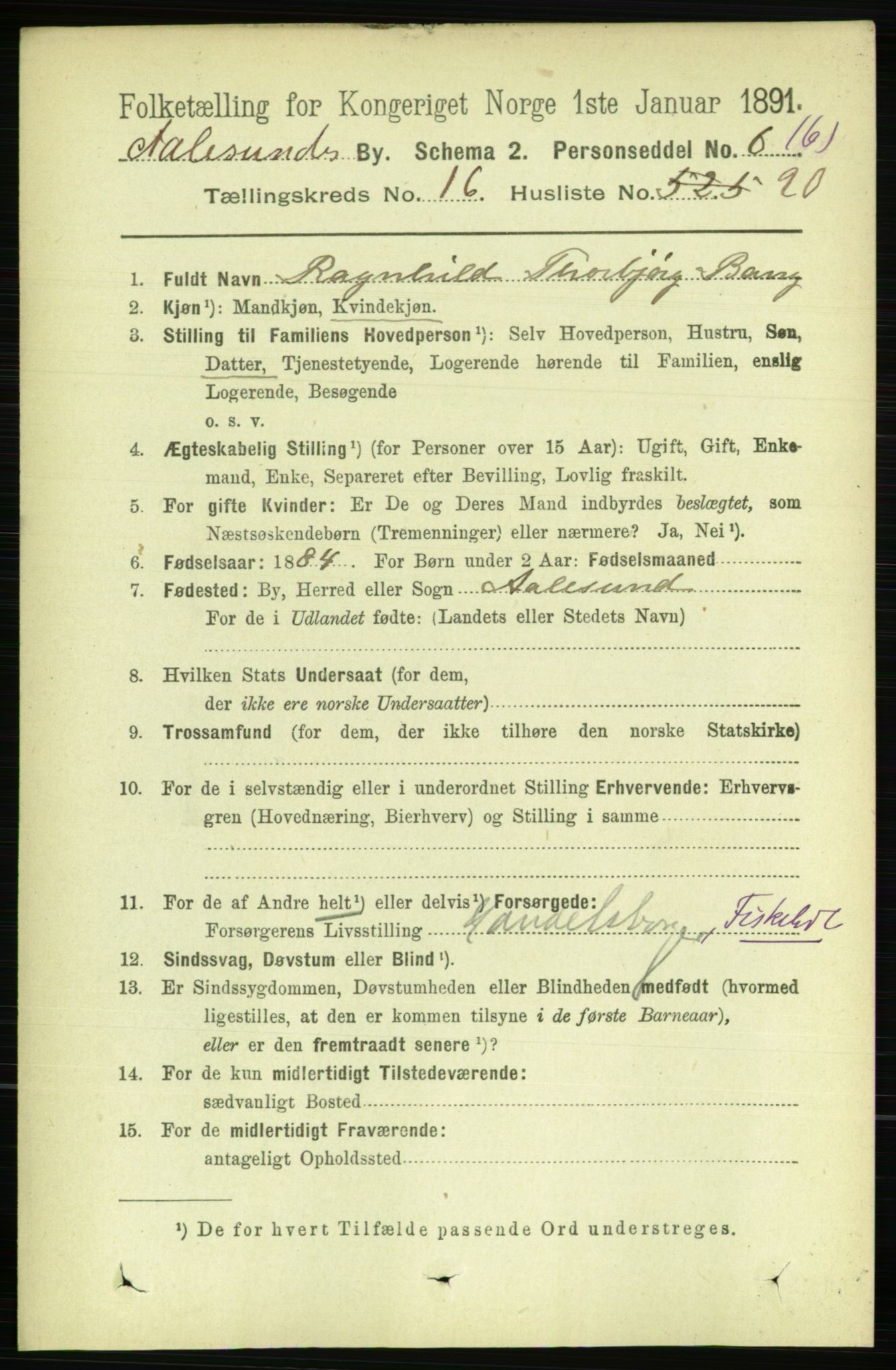 RA, 1891 census for 1501 Ålesund, 1891, p. 9779