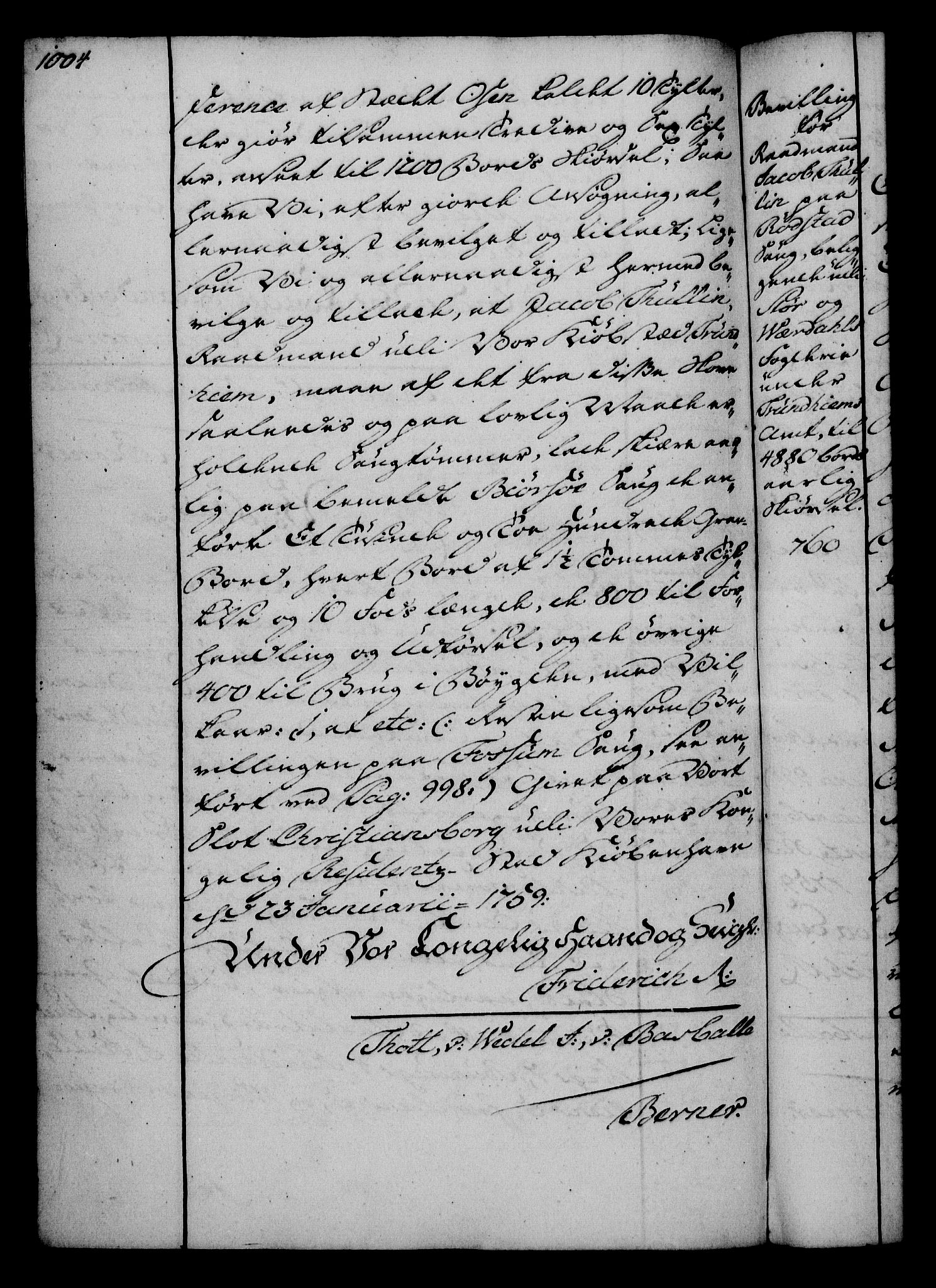 Rentekammeret, Kammerkanselliet, AV/RA-EA-3111/G/Gg/Gga/L0006: Norsk ekspedisjonsprotokoll med register (merket RK 53.6), 1749-1759, p. 1004