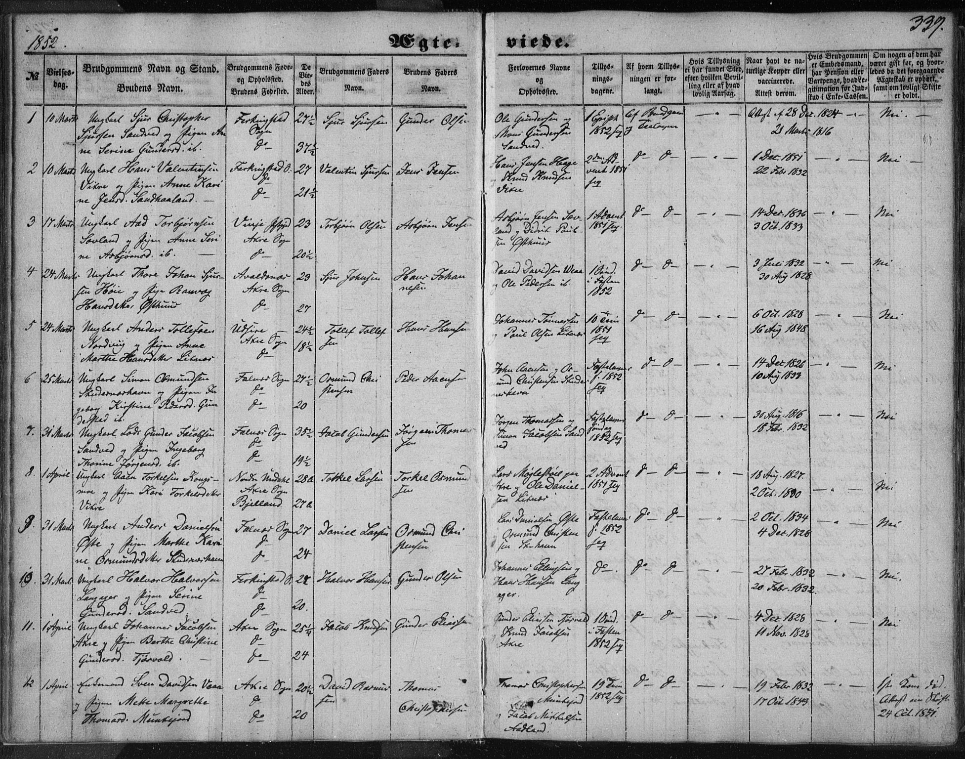 Skudenes sokneprestkontor, AV/SAST-A -101849/H/Ha/Haa/L0005: Parish register (official) no. A 3.2, 1847-1863, p. 339